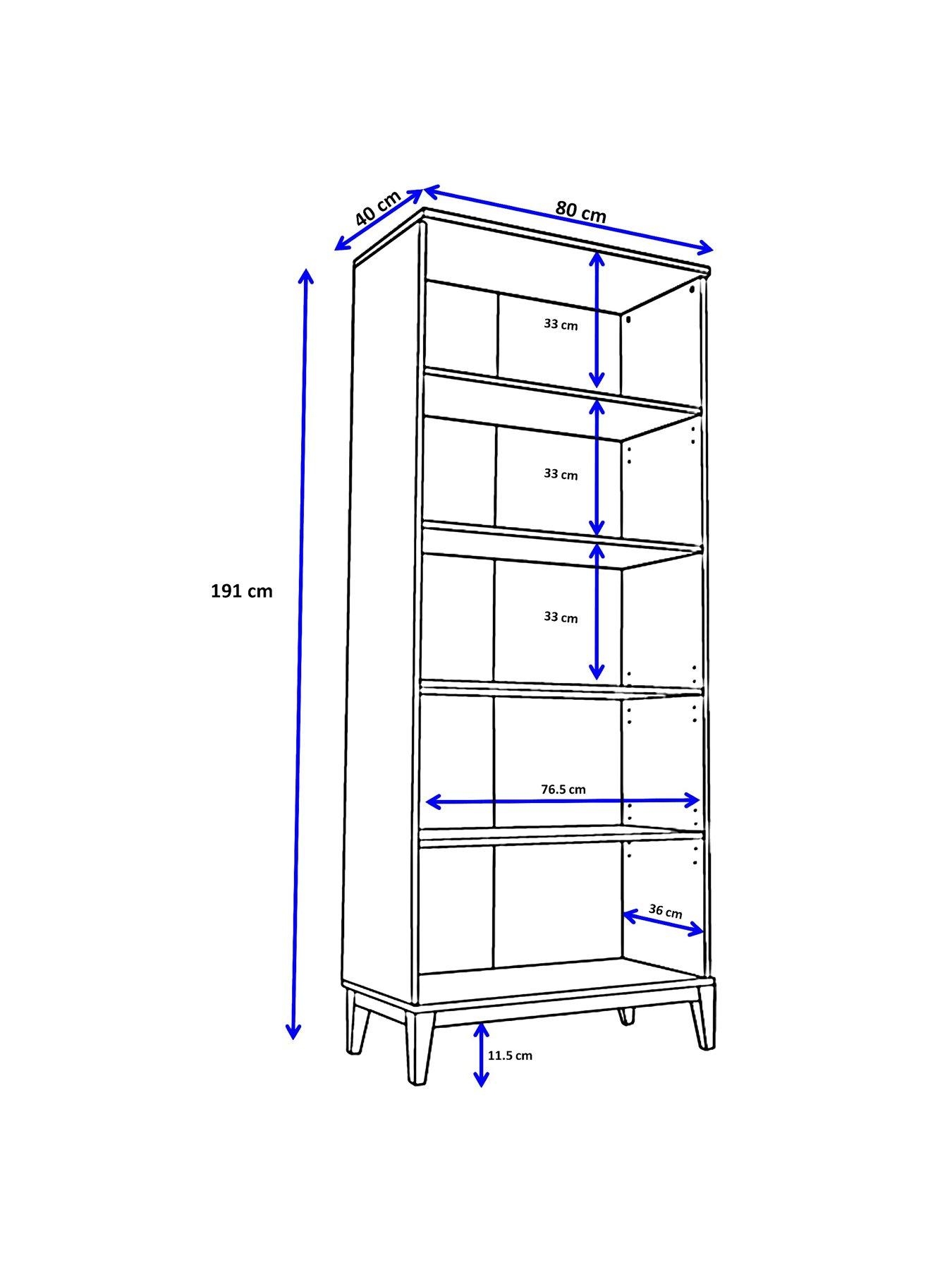 Image 7 of 7 of Dorel Home Pelle Bookcase With 4 Shelves - Grey