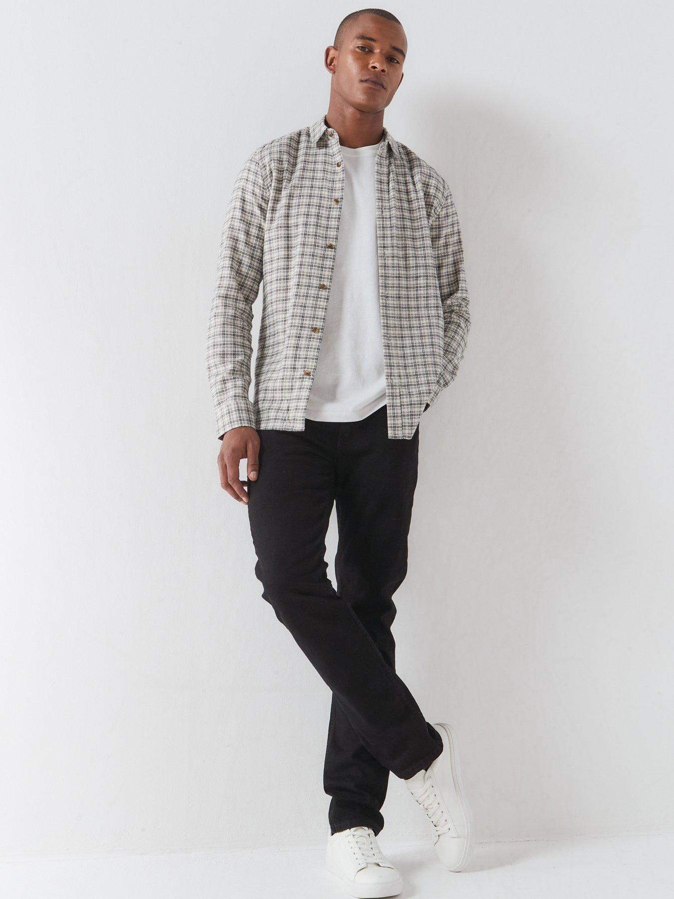 Image 3 of 6 of ONLY & SONS Only&amp;Sons Long Sleeve Checked Shirt - Black