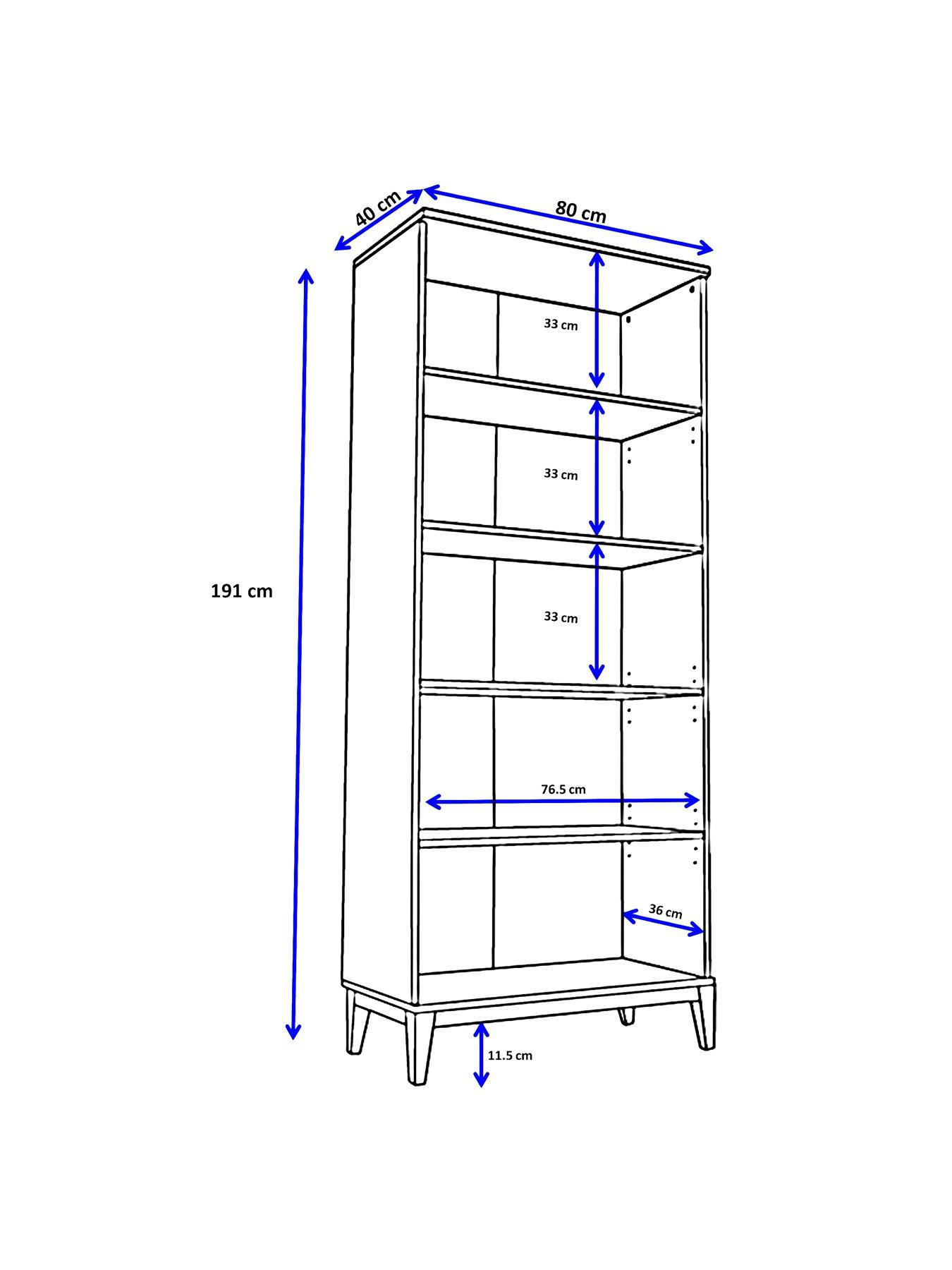 Image 7 of 7 of Dorel Home Pelle Bookcase With 4 Shelves - White