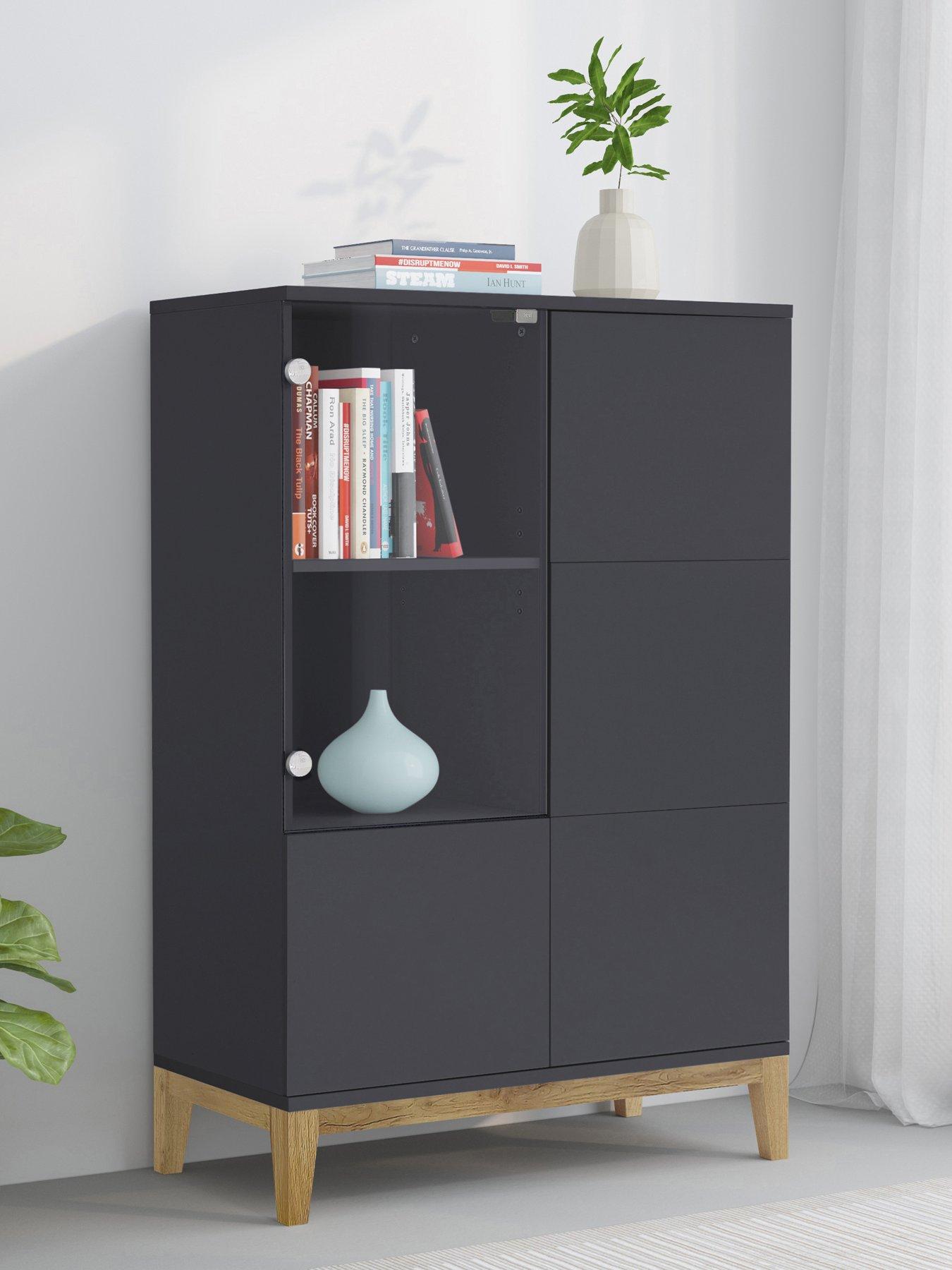 cosmoliving-by-cosmopolitan-pelle-cabinet-grey