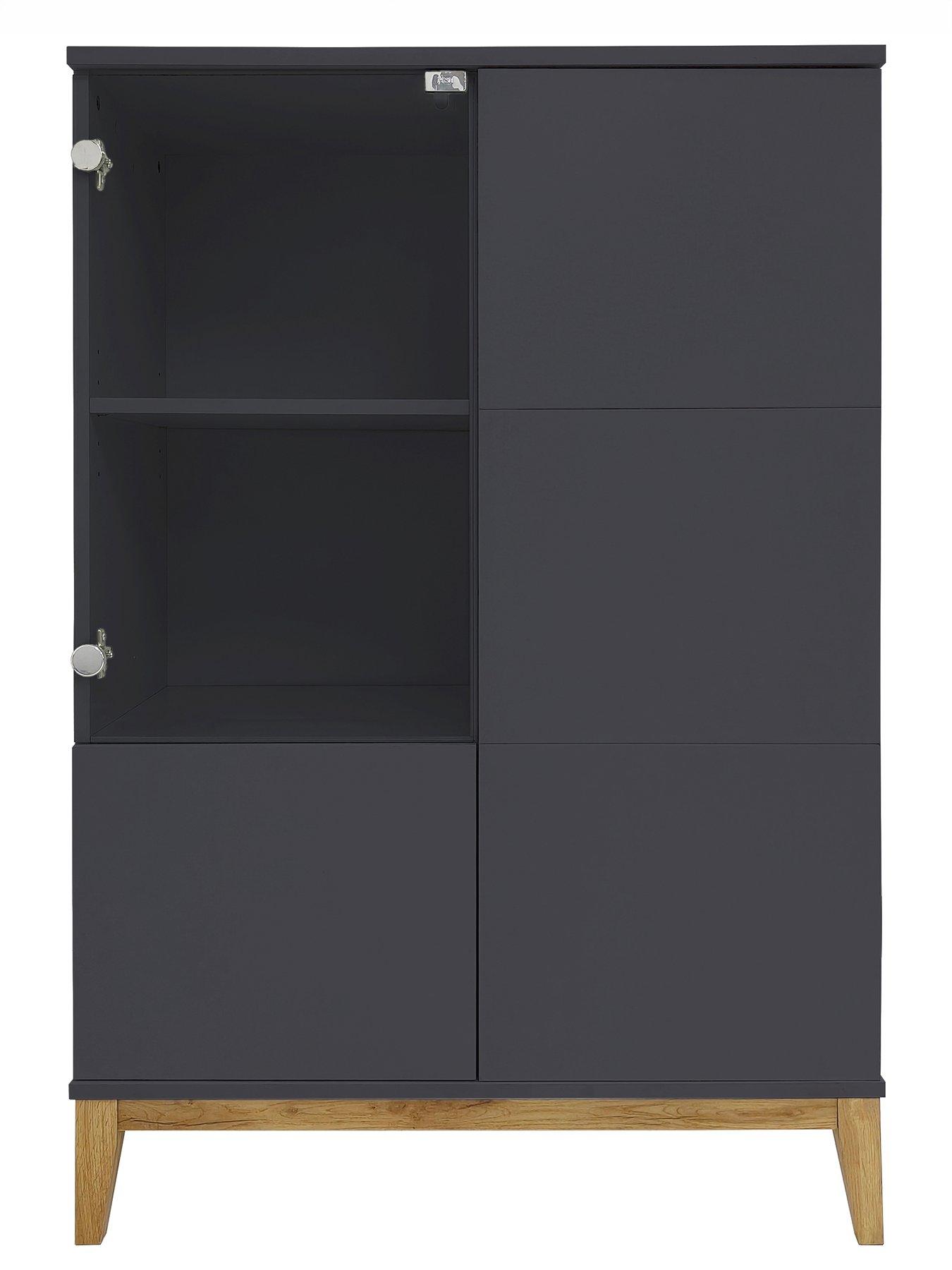 Image 4 of 7 of CosmoLiving by Cosmopolitan Pelle Cabinet - Grey