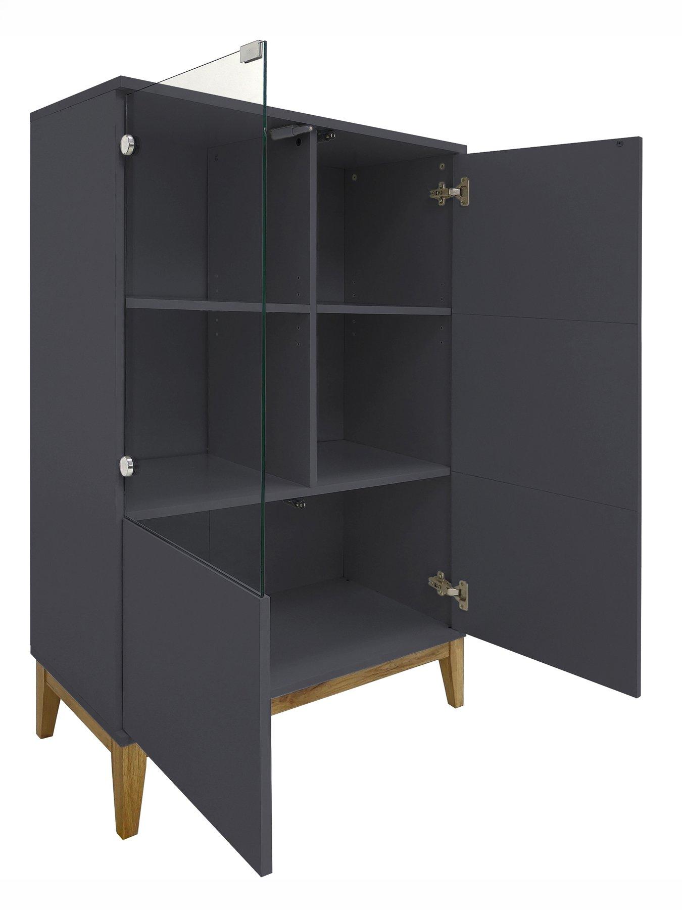 Image 5 of 7 of CosmoLiving by Cosmopolitan Pelle Cabinet - Grey