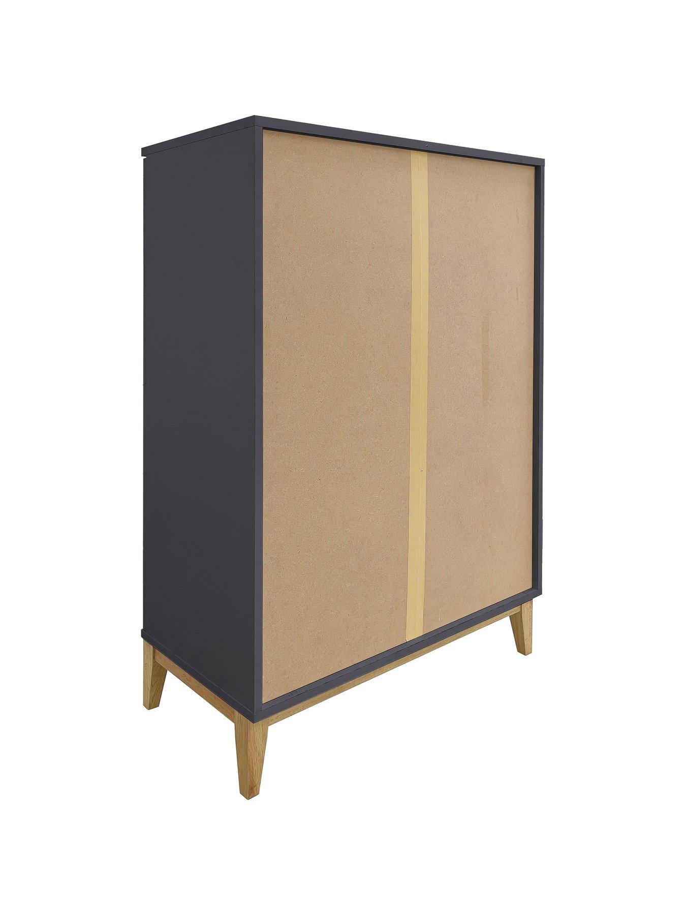 Image 6 of 7 of CosmoLiving by Cosmopolitan Pelle Cabinet - Grey
