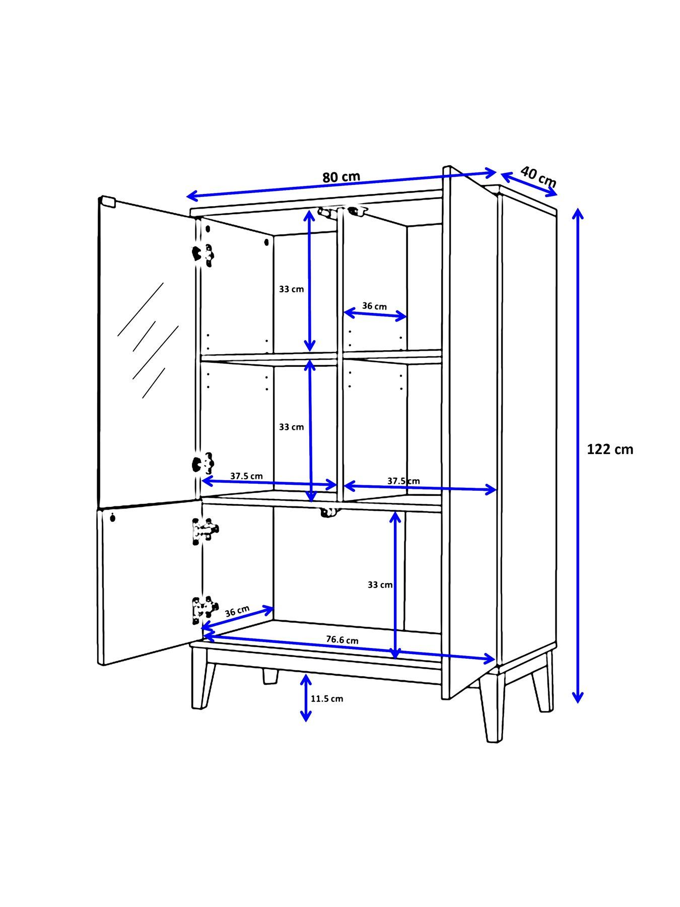 Image 7 of 7 of CosmoLiving by Cosmopolitan Pelle Cabinet - Grey