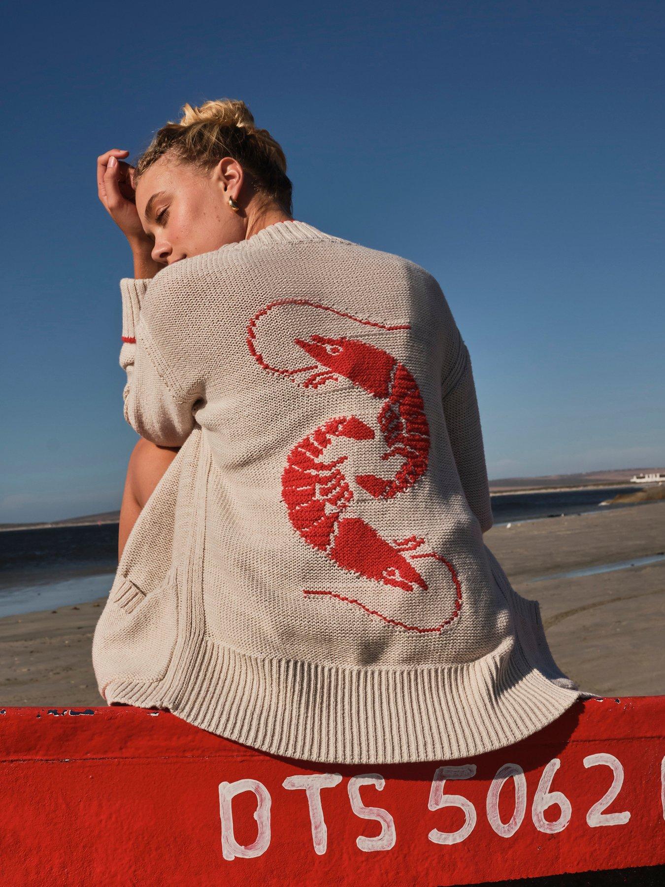 Image 4 of 7 of FatFace Shrimp Cardigan - White