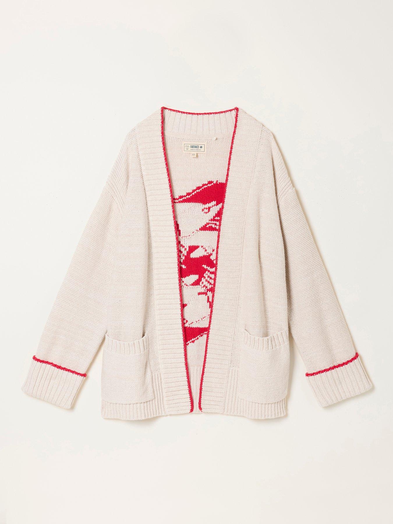 Image 7 of 7 of FatFace Shrimp Cardigan - White