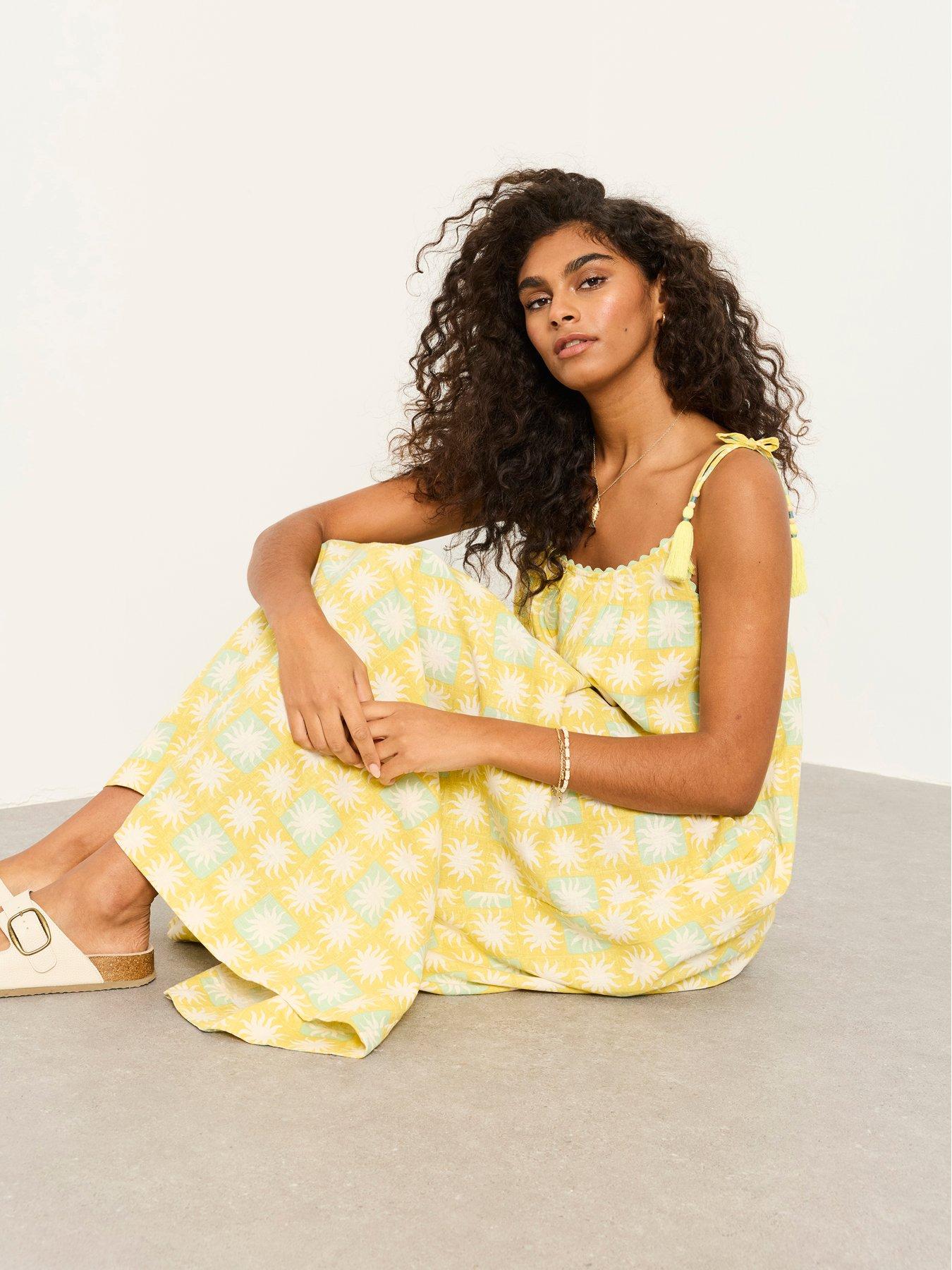 FatFace Bea Sun Maxi Dress - Yellow