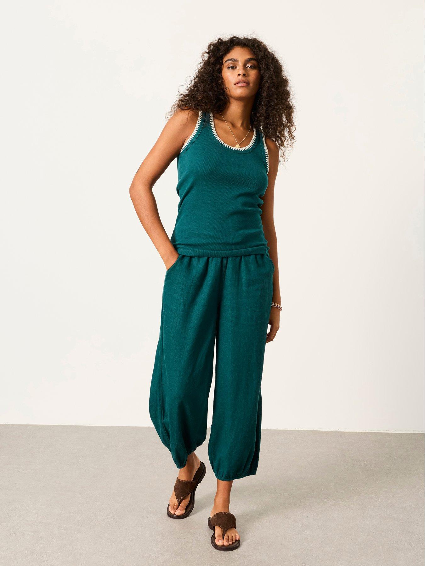 Image 3 of 6 of FatFace Bella Rib Vest - Teal