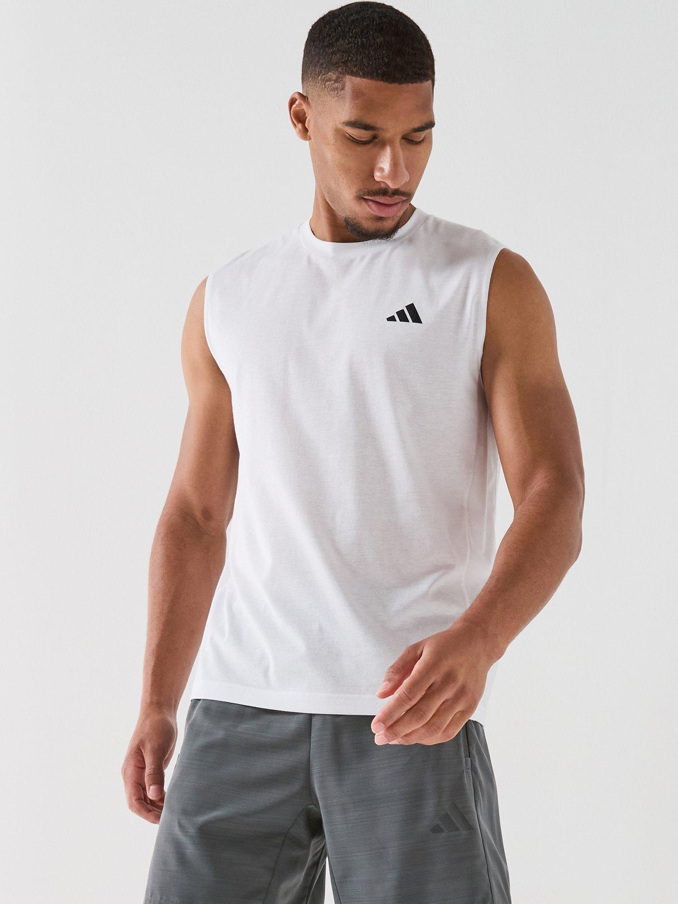 adidas Mens Training Workout Essentials Vest - White