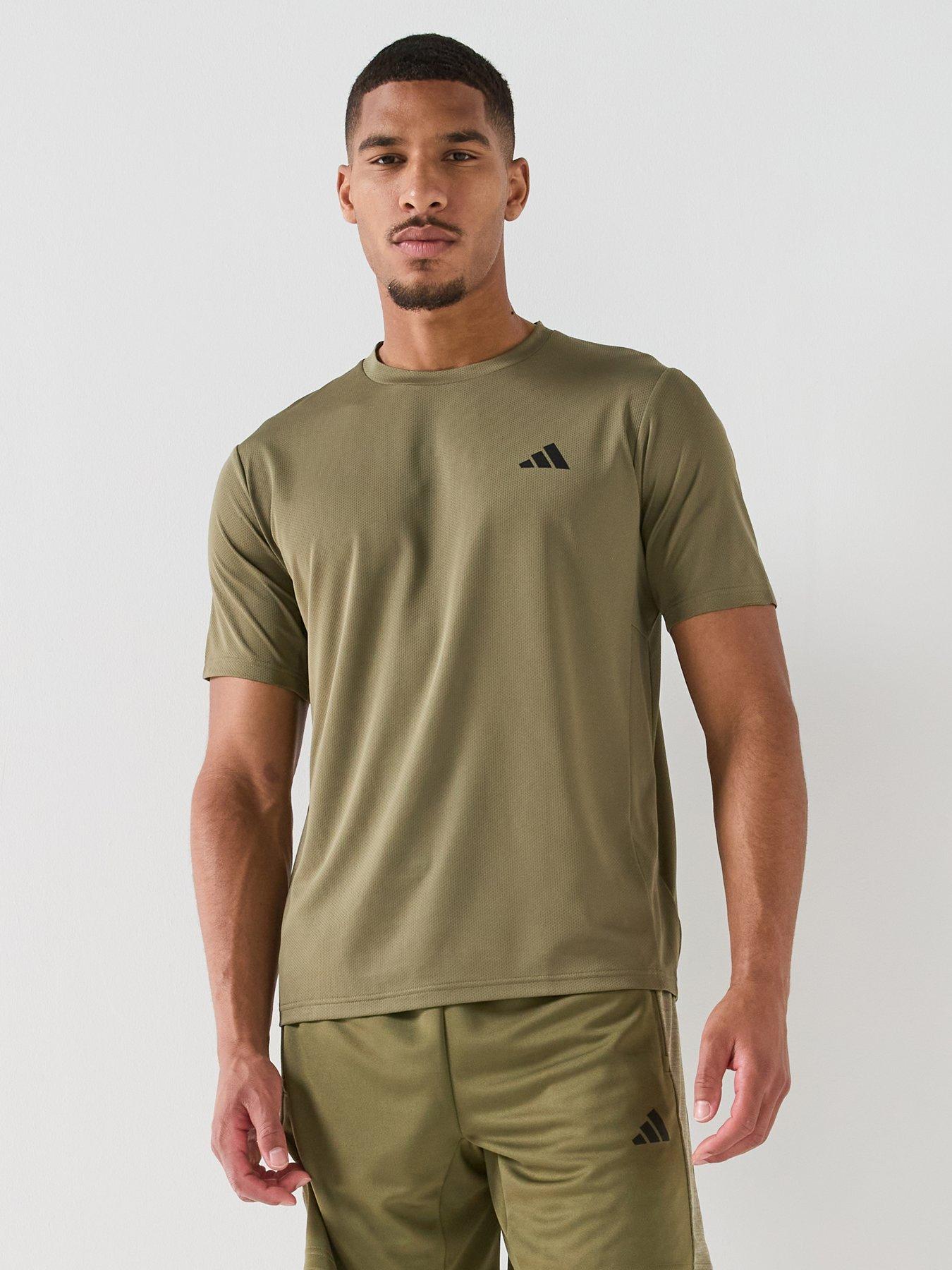 Image 1 of 6 of adidas Mens Training Workout Essentials T-Shirt - Green