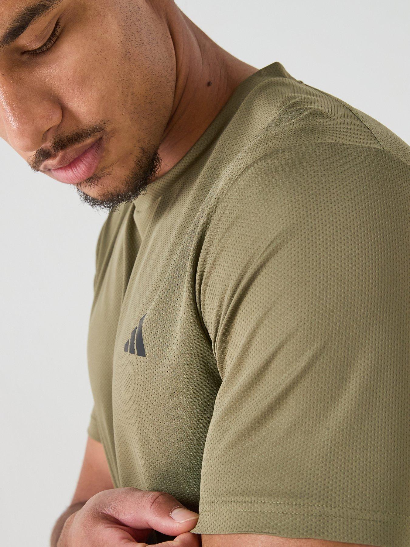 Image 4 of 6 of adidas Mens Training Workout Essentials T-Shirt - Green