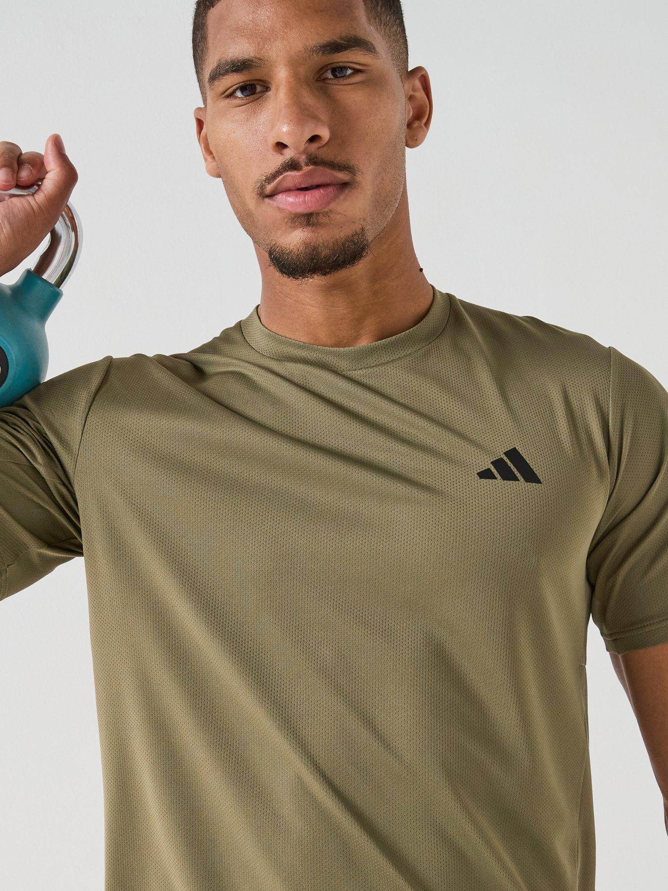 Image 5 of 6 of adidas Mens Training Workout Essentials T-Shirt - Green
