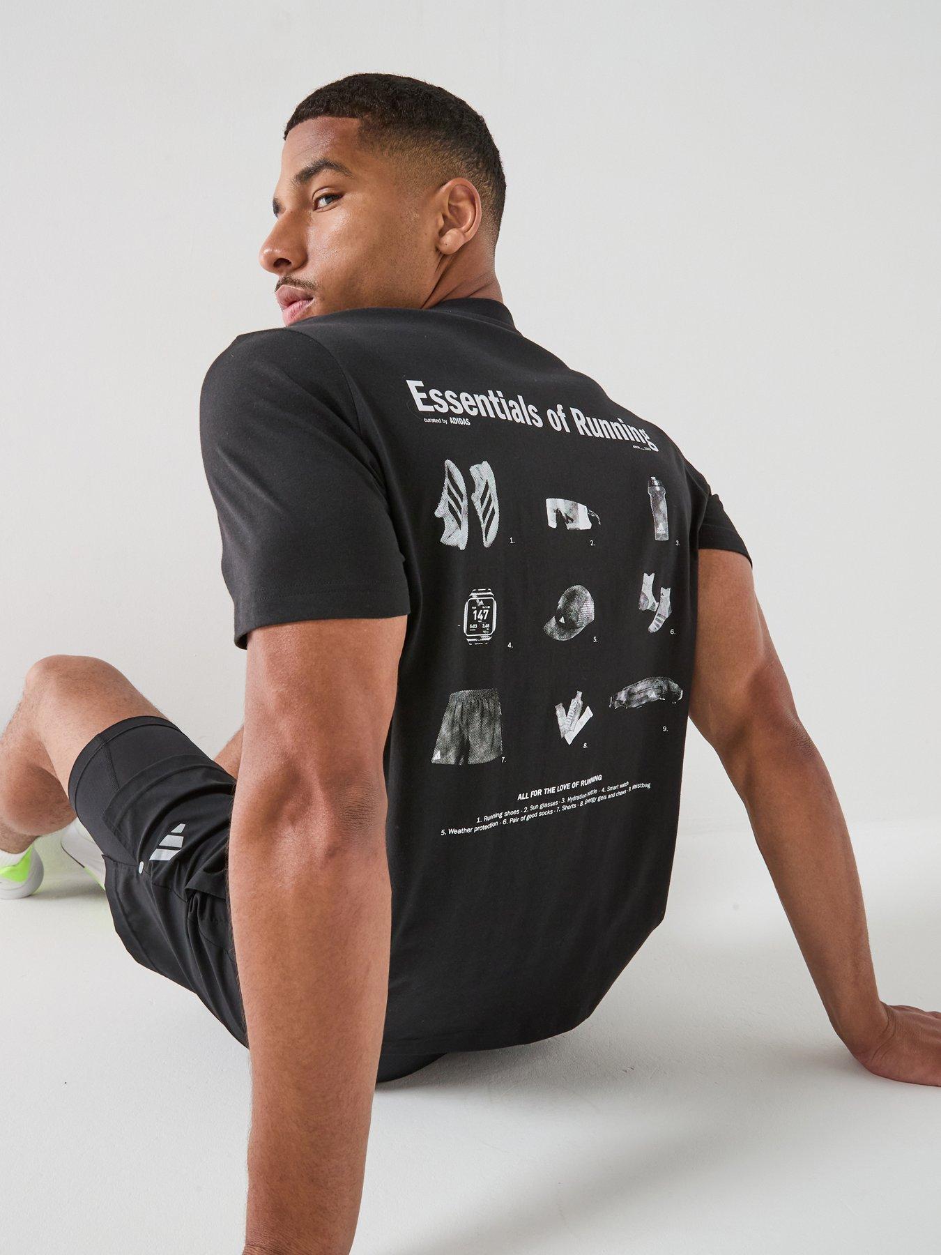 adidas Mens Running Graphic T-shirt - Black