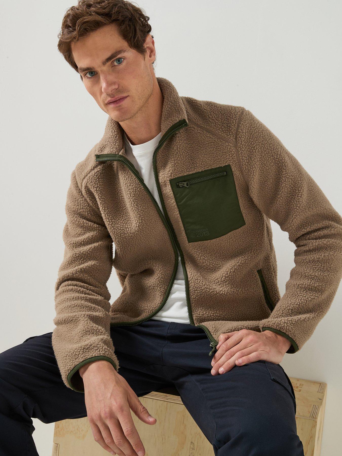 Image 1 of 6 of ONLY & SONS Dallas Life Sherpa Jacket - Desert Taupe