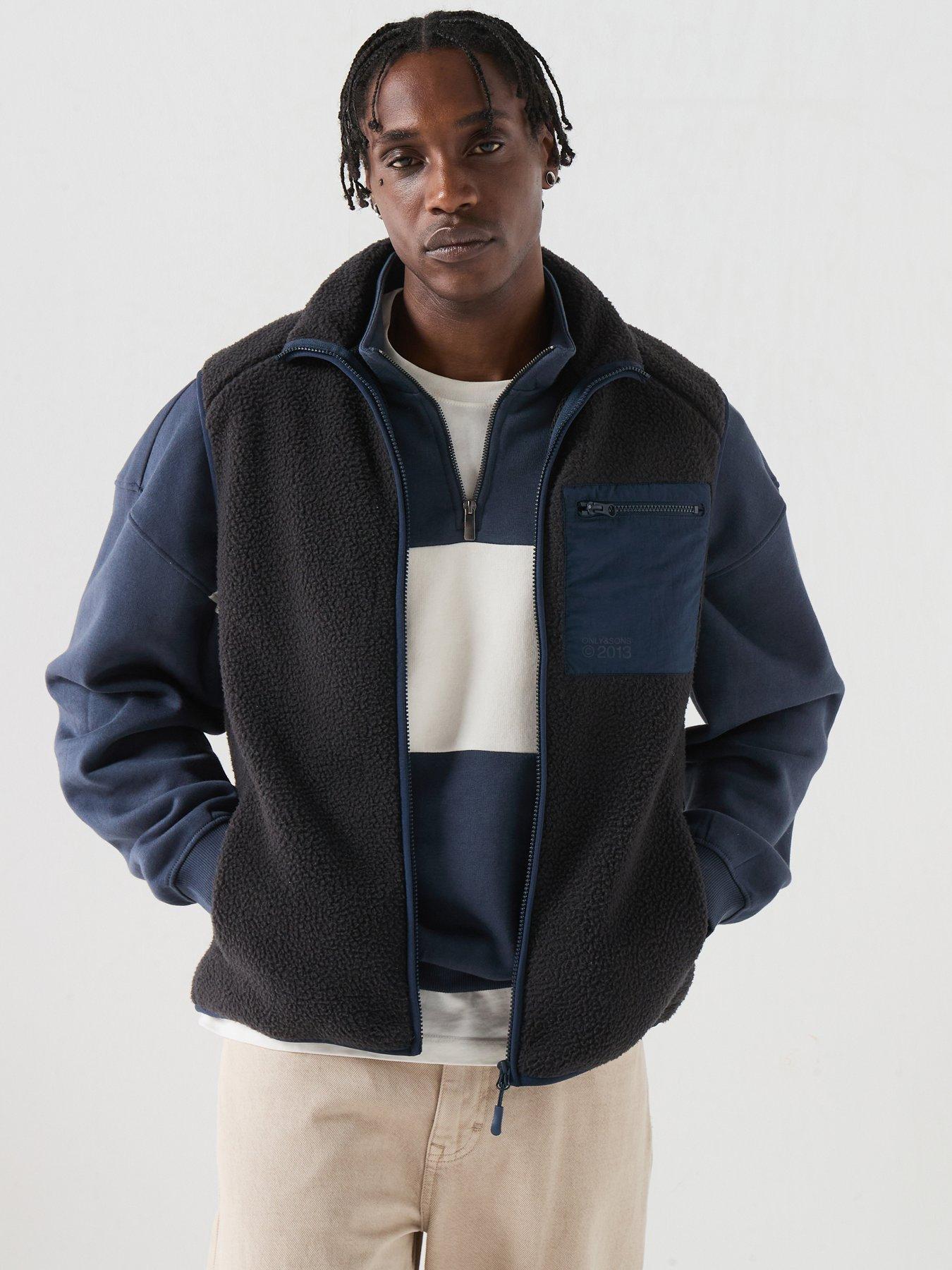 Image 1 of 6 of ONLY & SONS Dallas Life Sherpa Gilet - Phantom