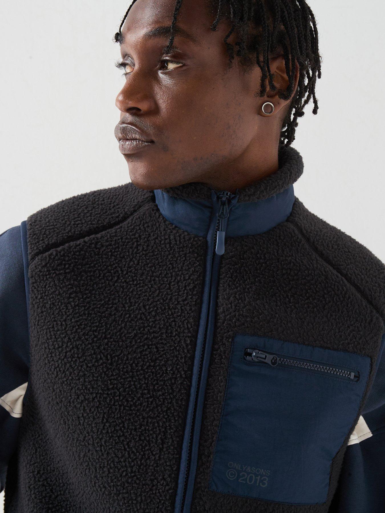 Image 4 of 6 of ONLY & SONS Dallas Life Sherpa Gilet - Phantom