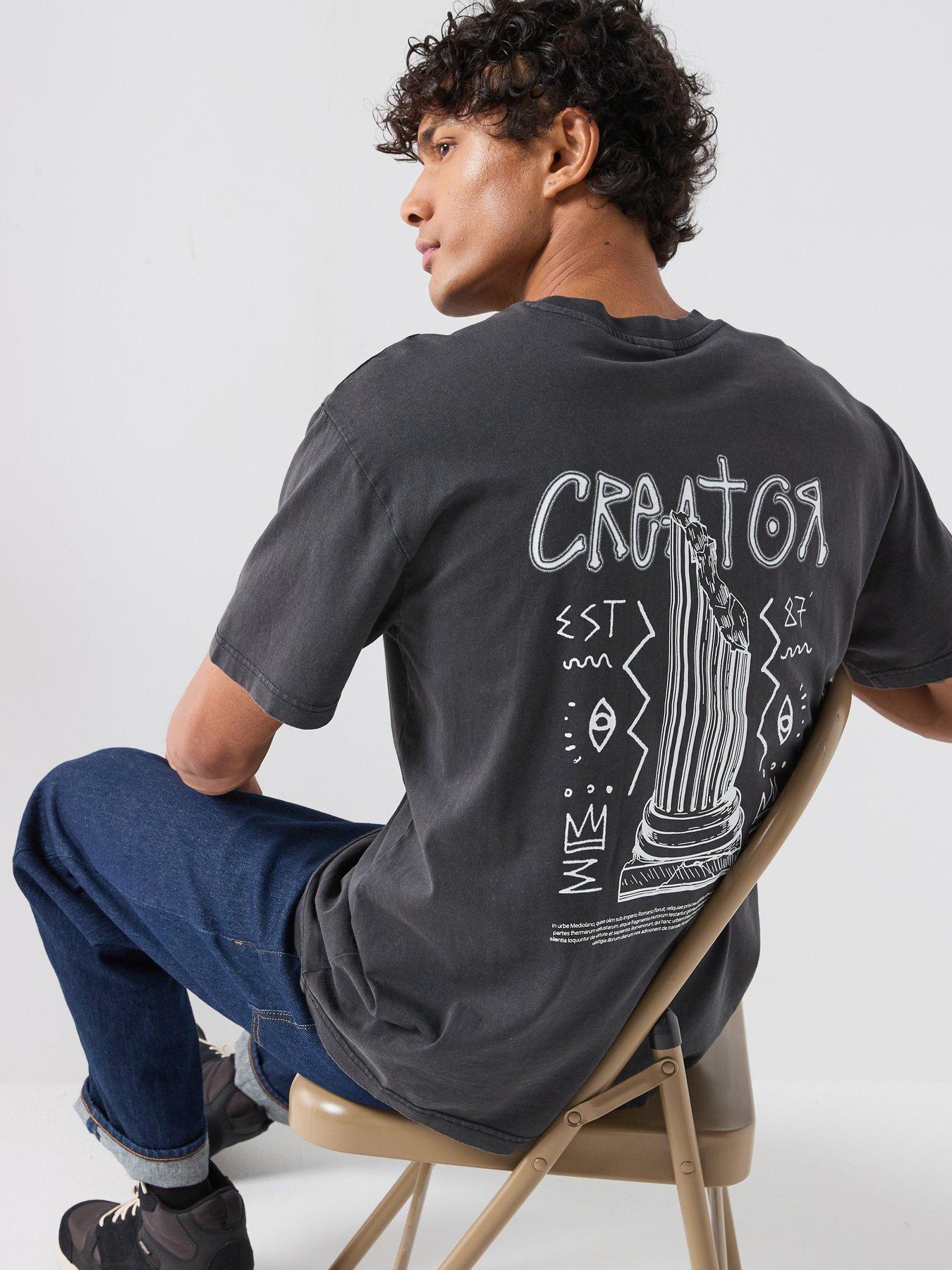 ONLY & SONS Fred Creative Washed T-Shirt - Black