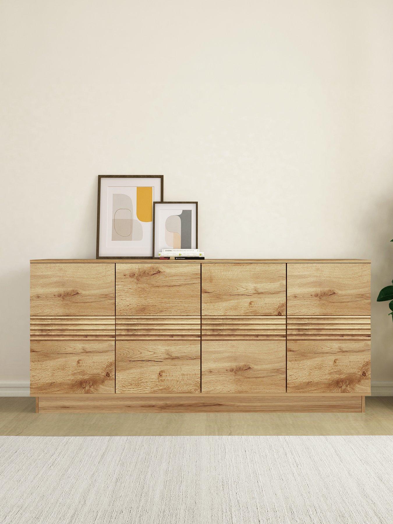 CosmoLiving by Cosmopolitan Toro 4 Door Sideboard - Oak Style