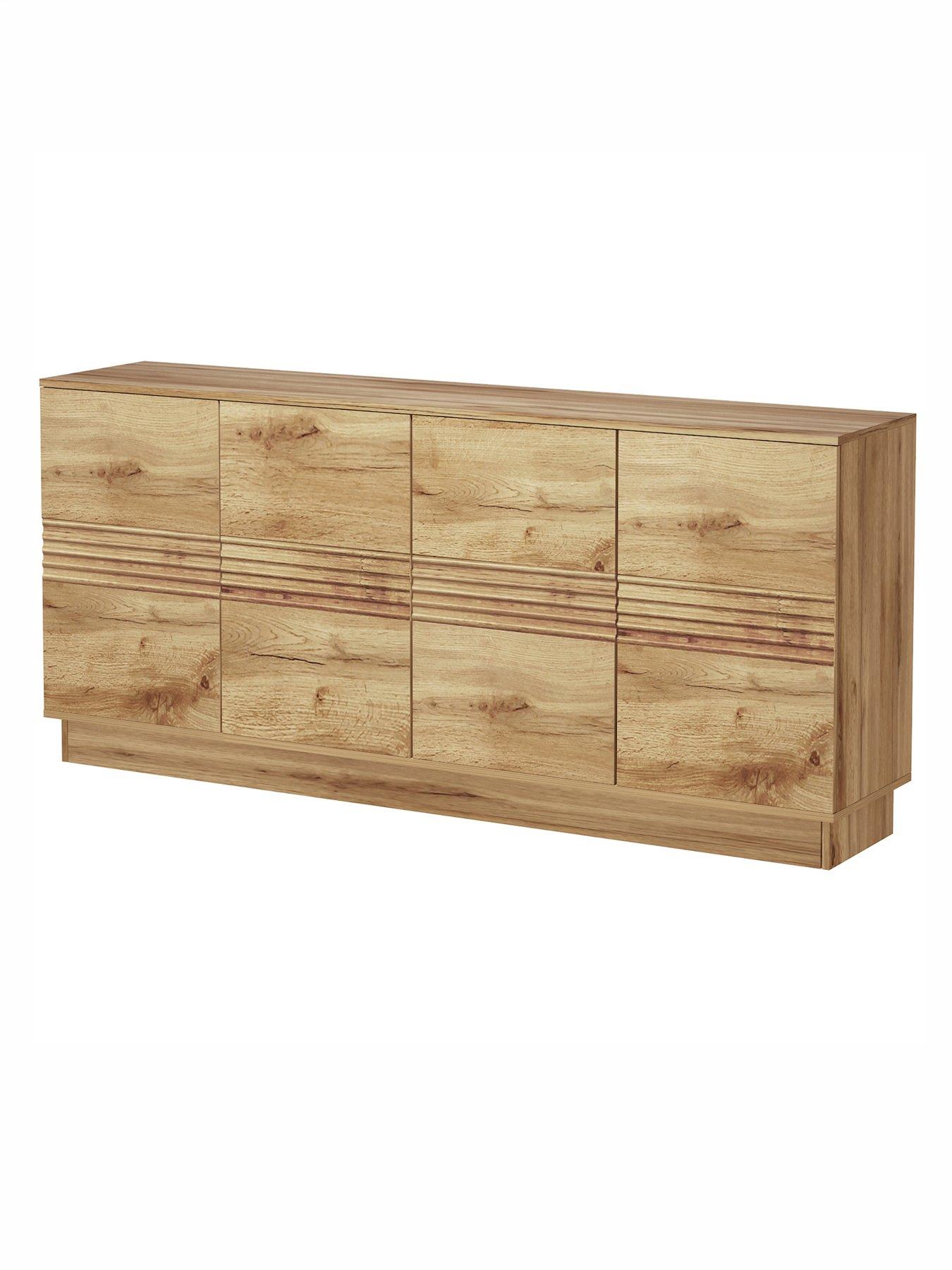 Image 3 of 7 of CosmoLiving by Cosmopolitan Toro 4 Door Sideboard - Oak Style