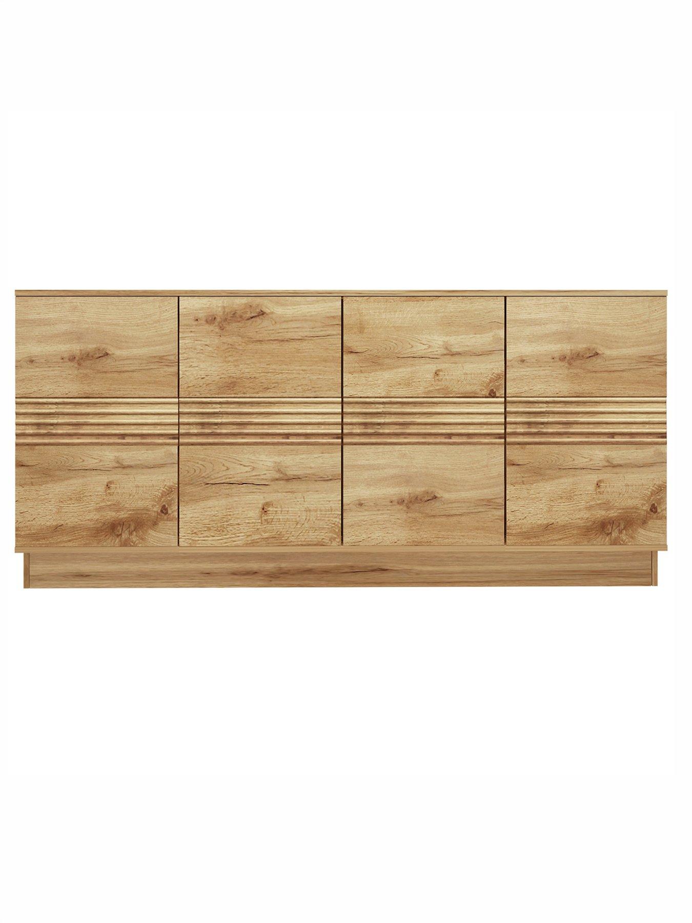 Image 4 of 7 of CosmoLiving by Cosmopolitan Toro 4 Door Sideboard - Oak Style