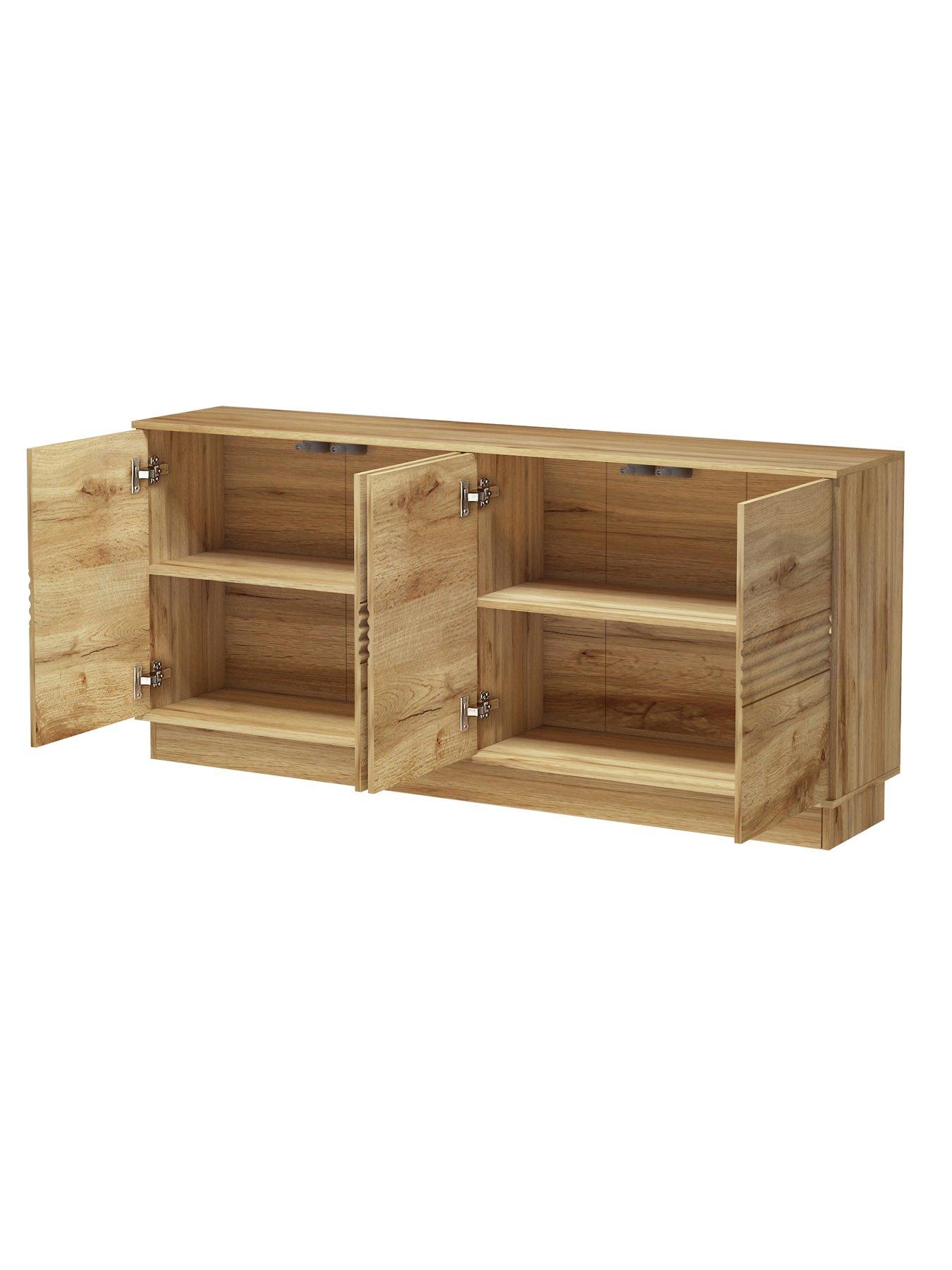 Image 5 of 7 of CosmoLiving by Cosmopolitan Toro 4 Door Sideboard - Oak Style