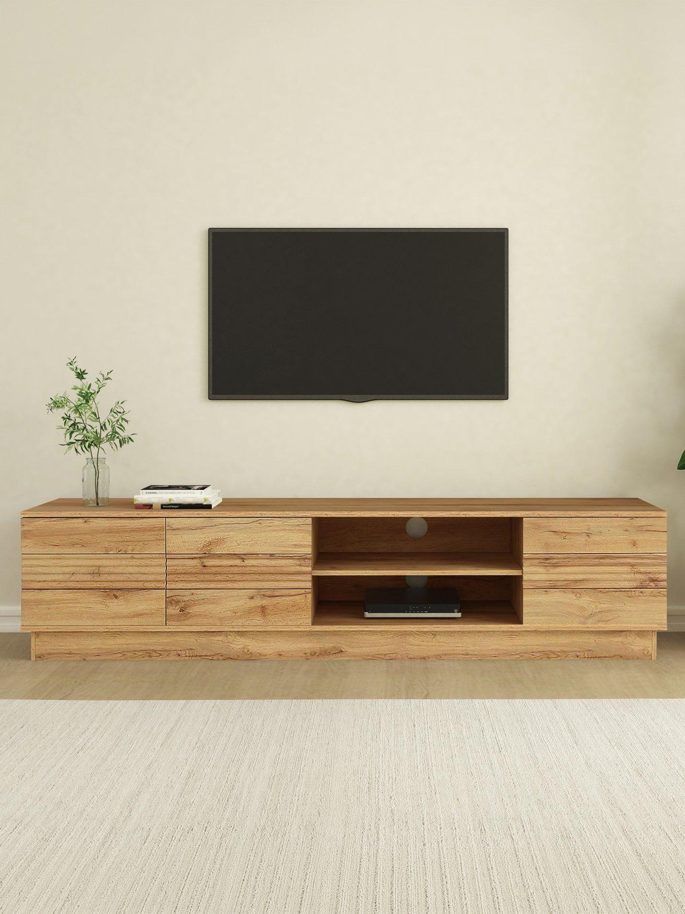 CosmoLiving by Cosmopolitan Toro 3 Door Tv Unit - Oak Style