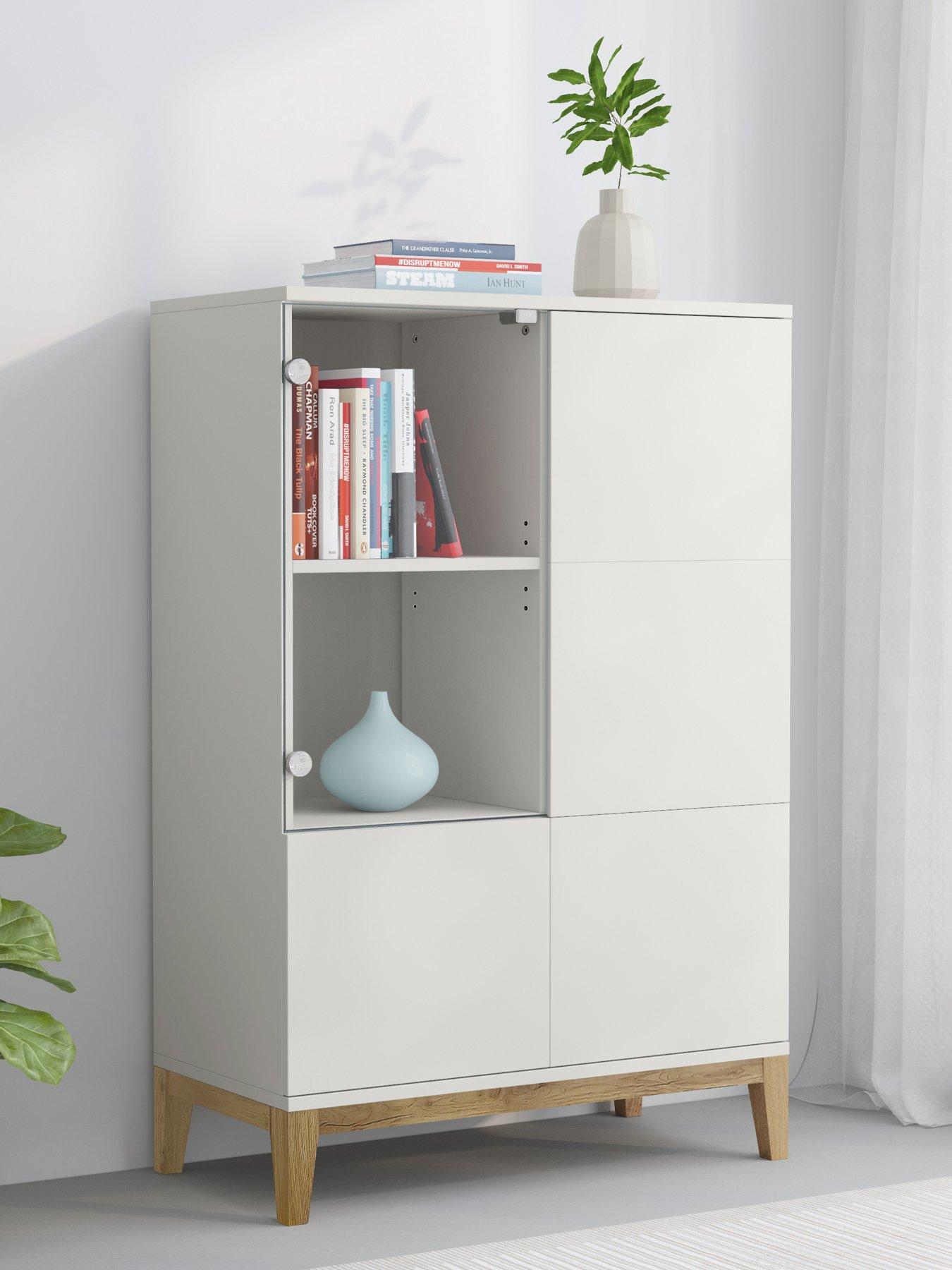 Image 1 of 7 of CosmoLiving by Cosmopolitan Pelle Cabinet - White