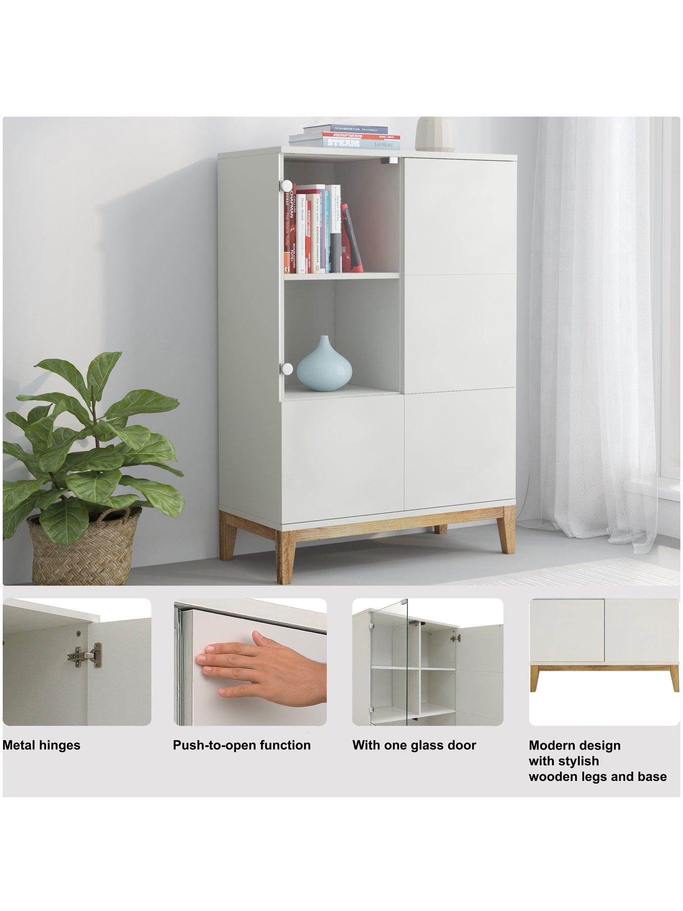 Image 7 of 7 of CosmoLiving by Cosmopolitan Pelle Cabinet - White