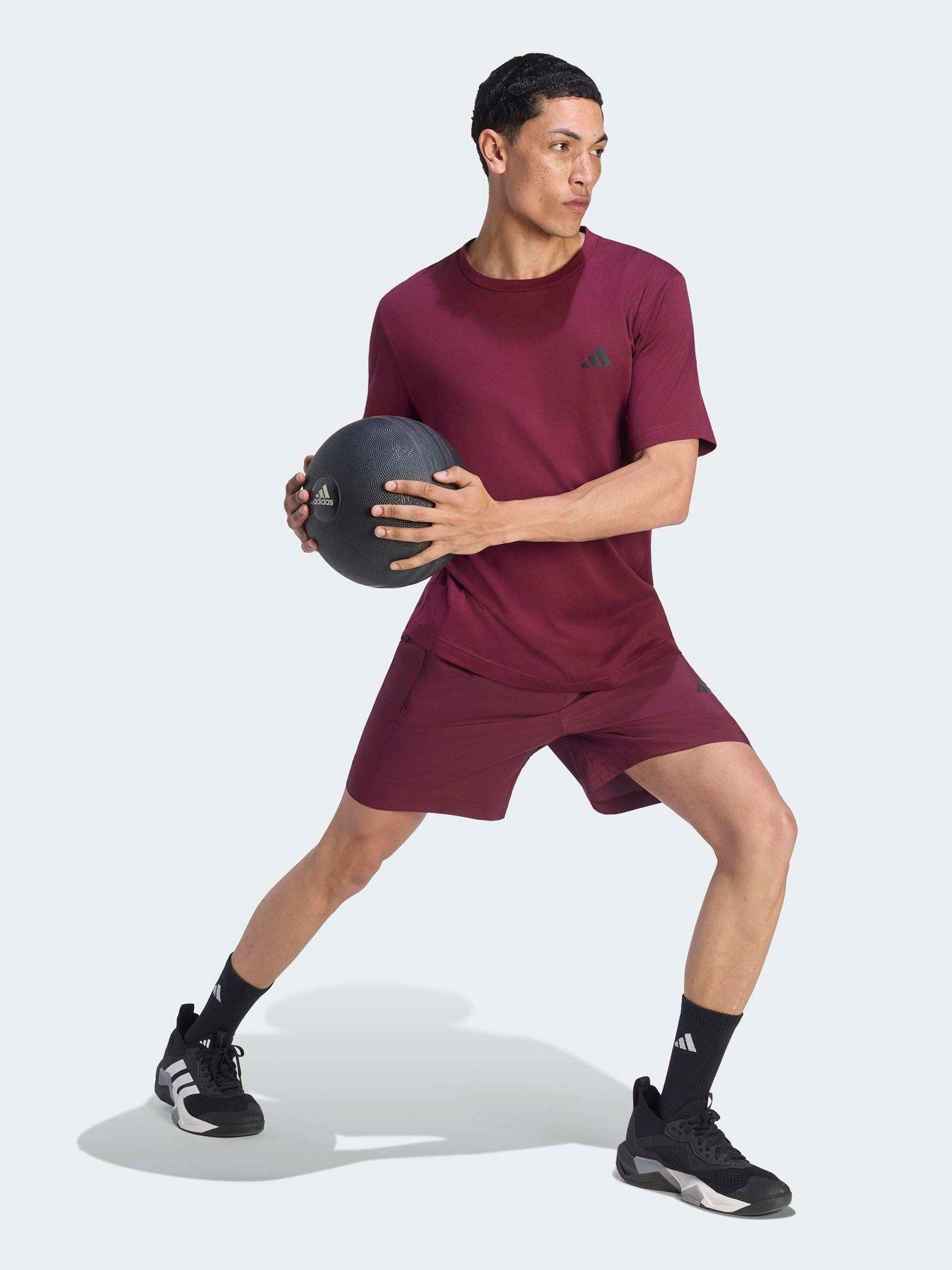 Image 3 of 5 of adidas Mens Training Workout Essentials T-shirt - Red