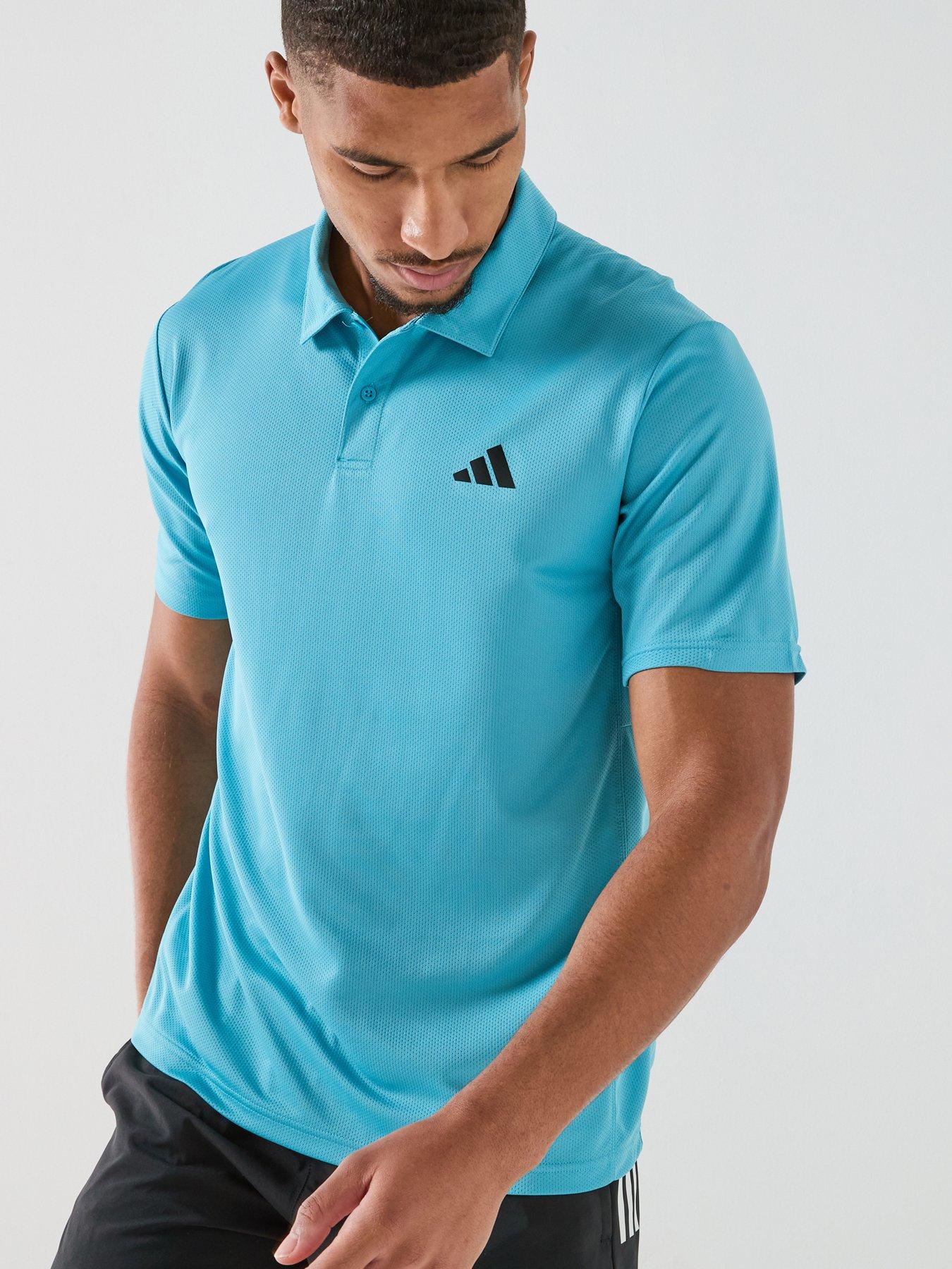 adidas Mens Training Workout Essentials Polo Shirt - Blue