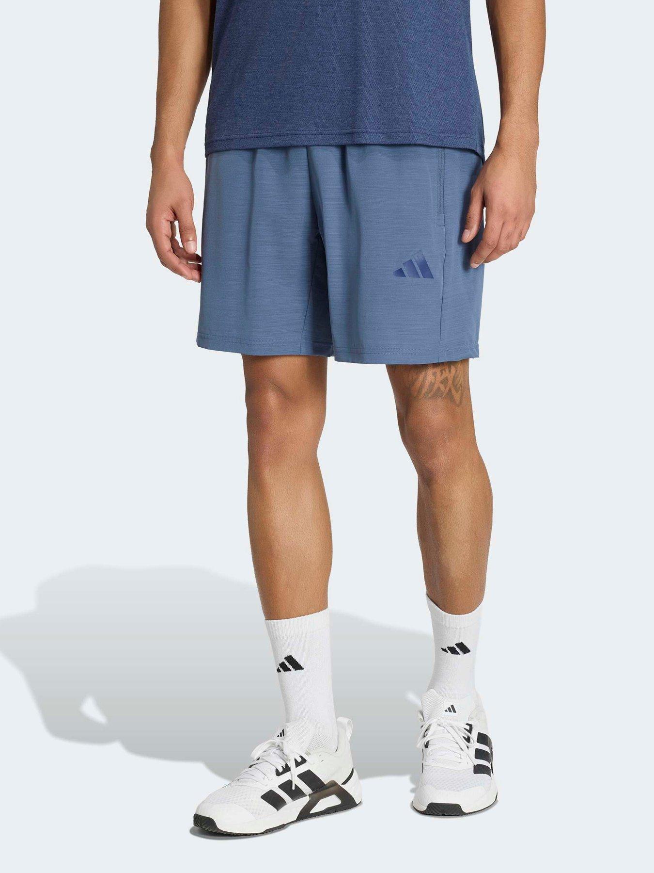 adidas Men's Workout Essentials Base Melange Woven 7-Inch Training Shorts - Navy