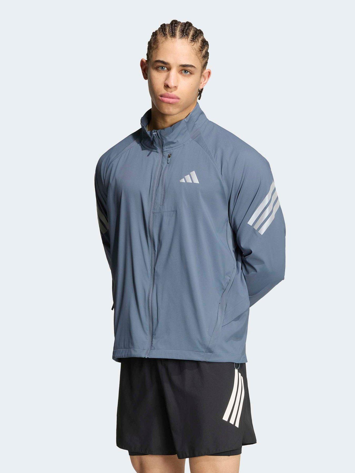 Image 1 of 6 of adidas Mens Running Adi365 Iconic Stripes Jacket - Grey
