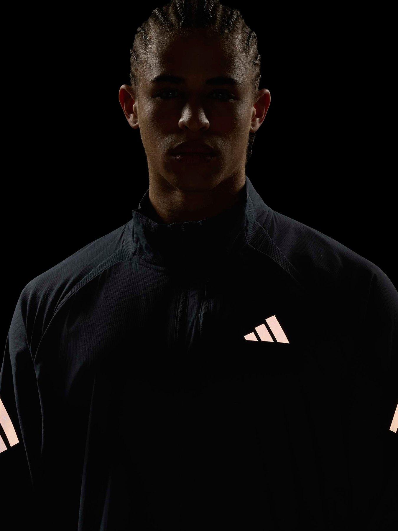 Image 6 of 6 of adidas Mens Running Adi365 Iconic Stripes Jacket - Grey