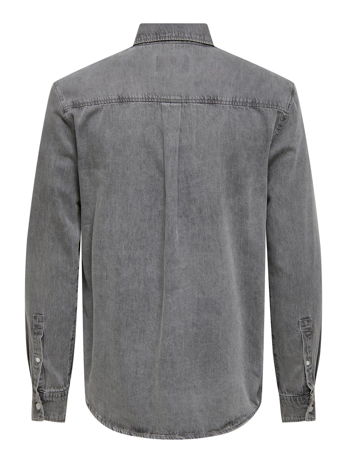 Image 6 of 7 of ONLY & SONS Only&amp;Sons Long Sleeve Denim Shirt - Blue