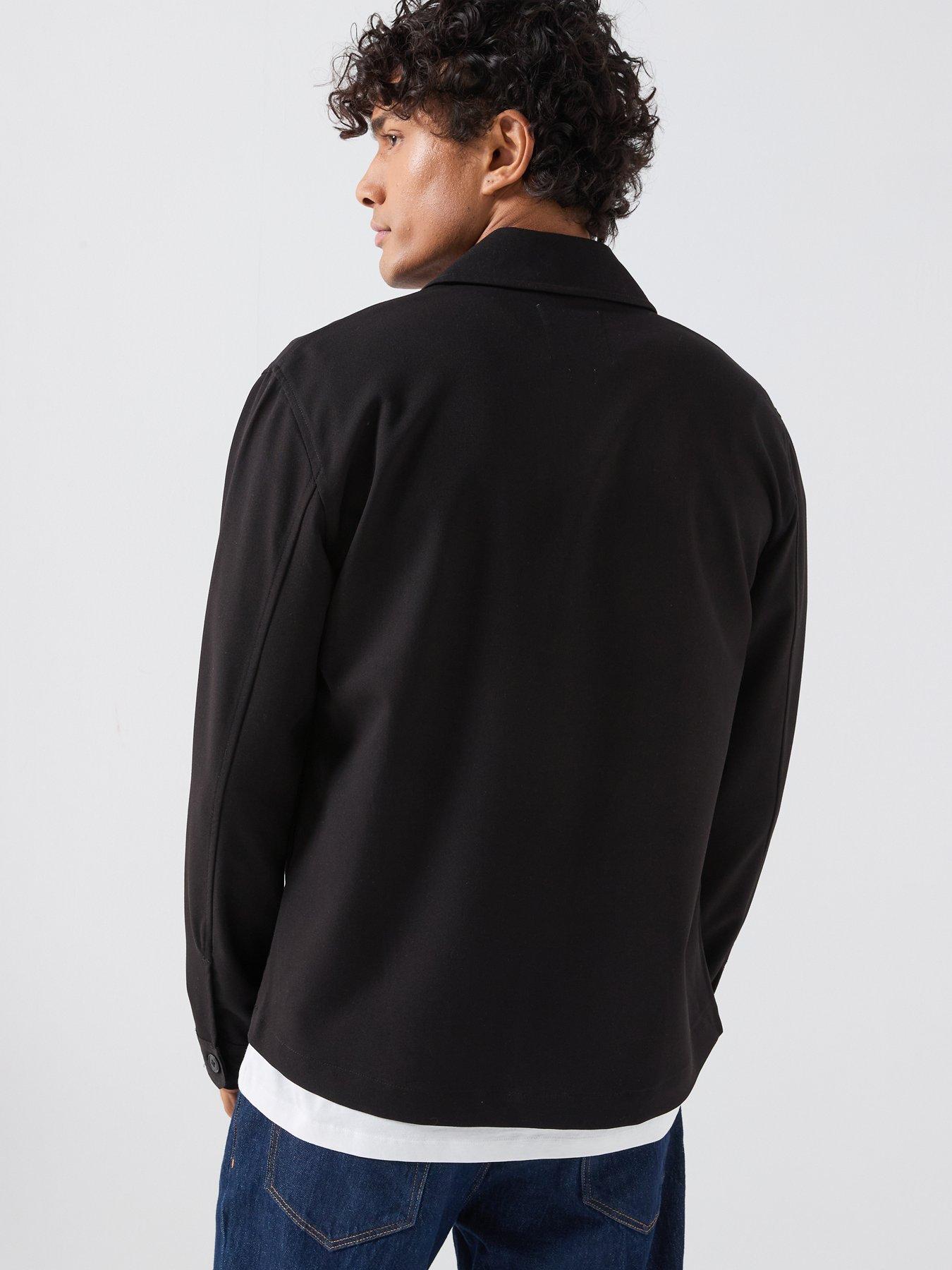 Image 2 of 6 of ONLY & SONS Mens Button-Through Chest Pocket Overshirt - Black
