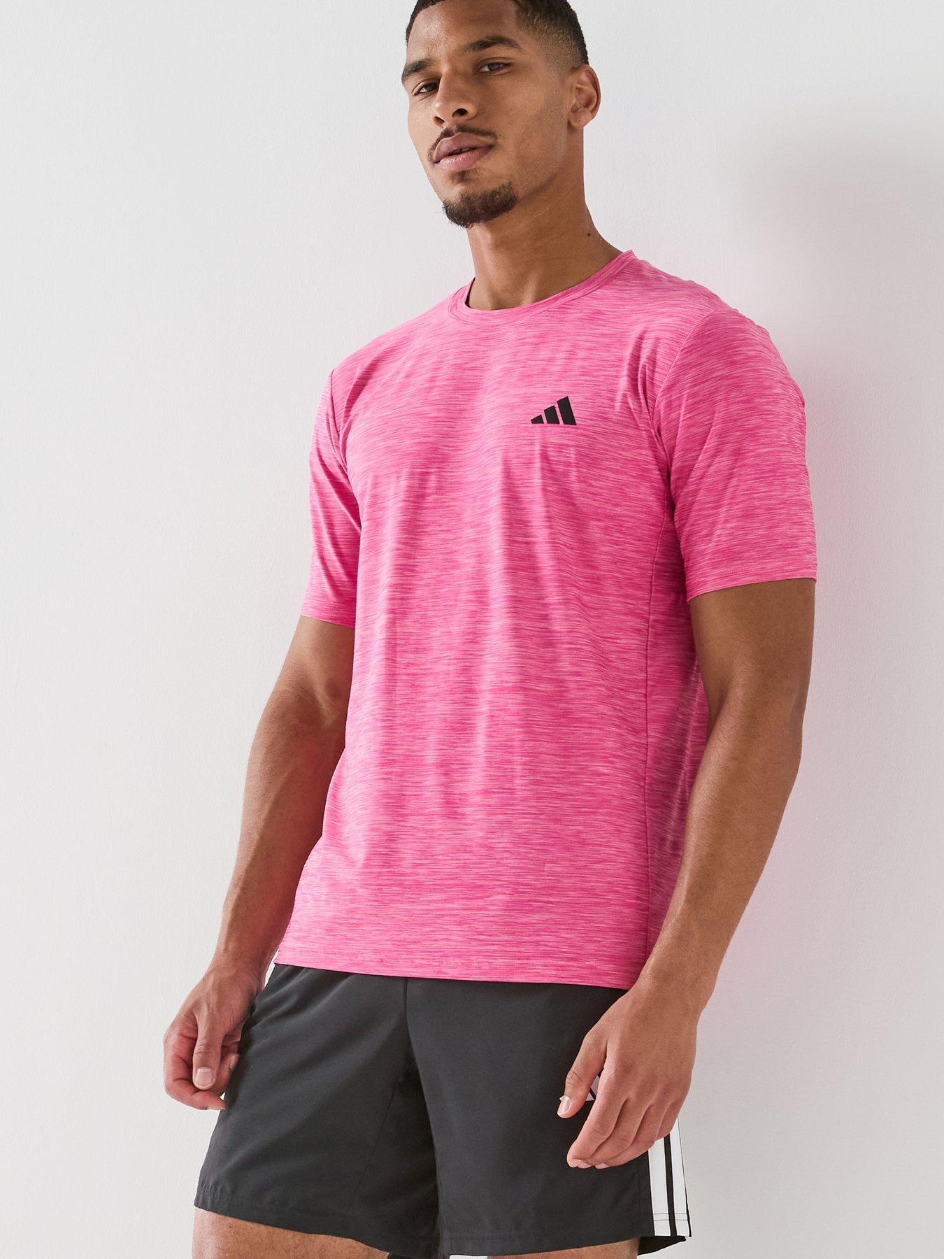 adidas Mens Training Workout Essentials T-Shirt - Pink