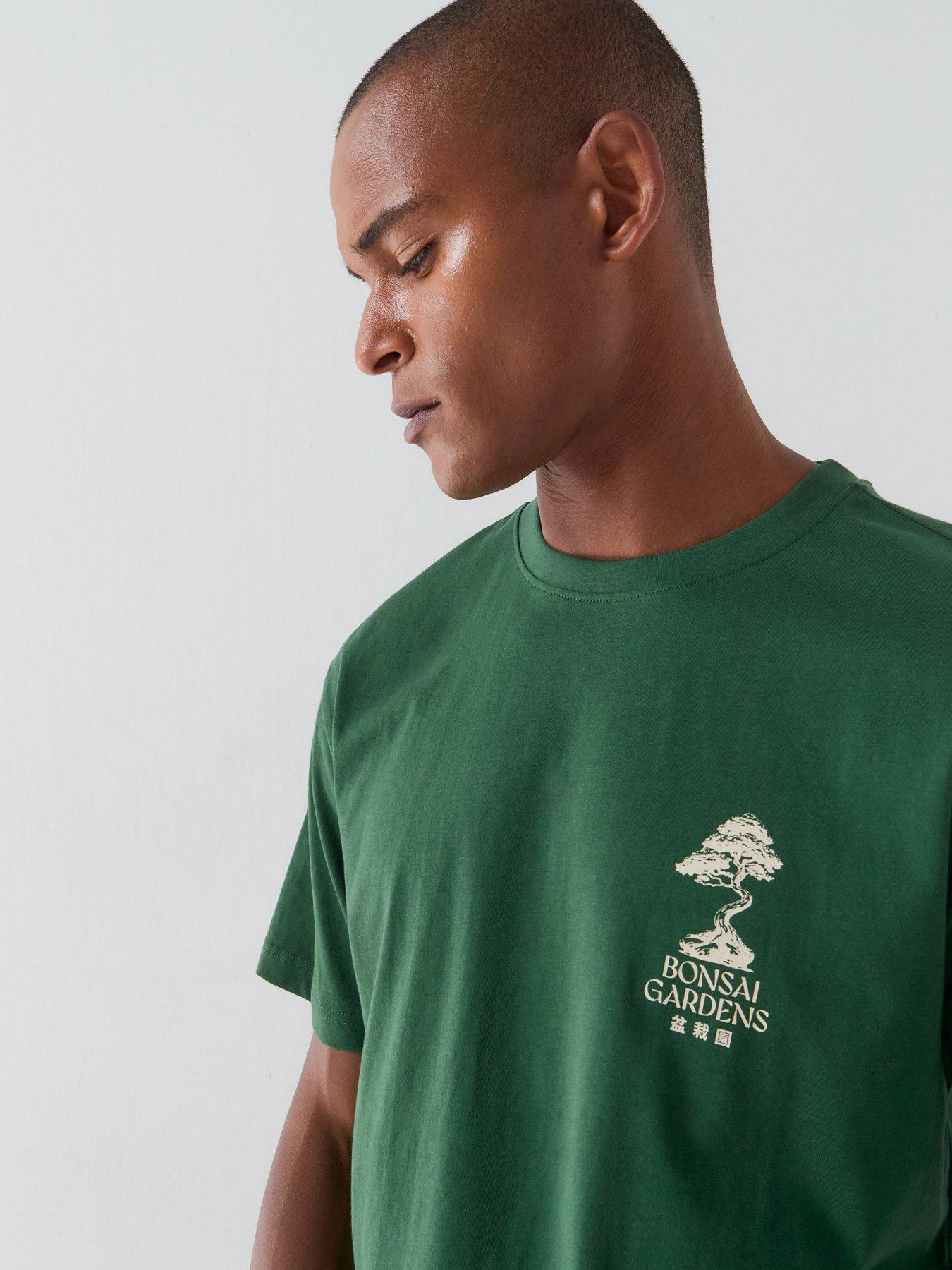 Image 4 of 5 of ONLY & SONS Axel Bonsai Graphic T-Shirt - Green