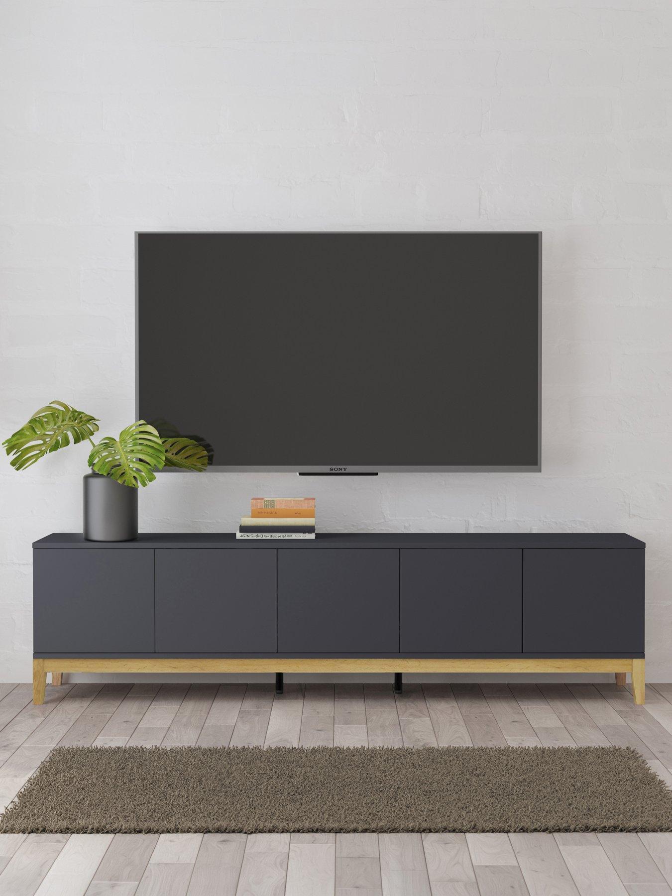 CosmoLiving by Cosmopolitan Pelle 5 Door Tv Unit - Grey