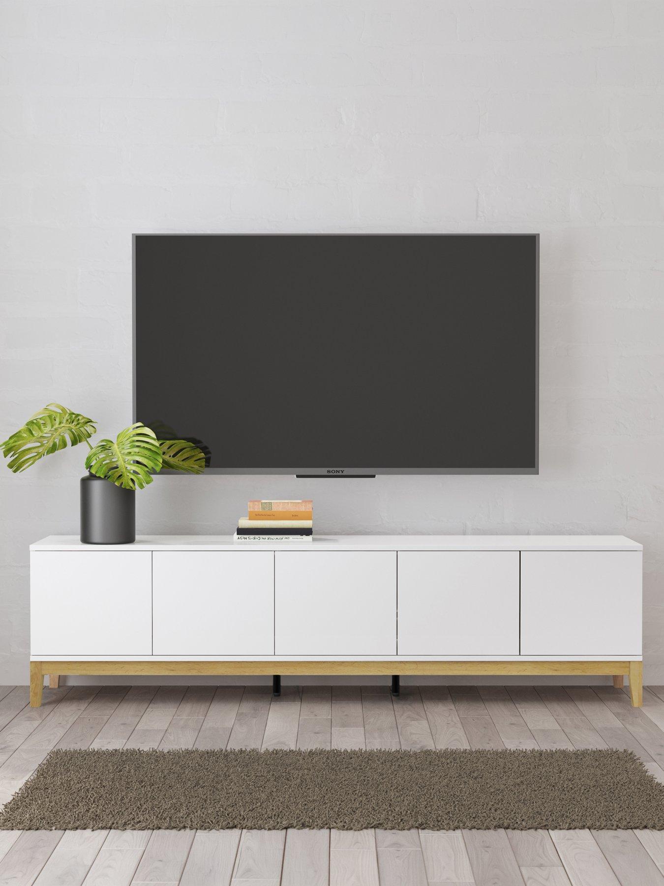 CosmoLiving by Cosmopolitan Pelle 5 Door Tv Unit - White