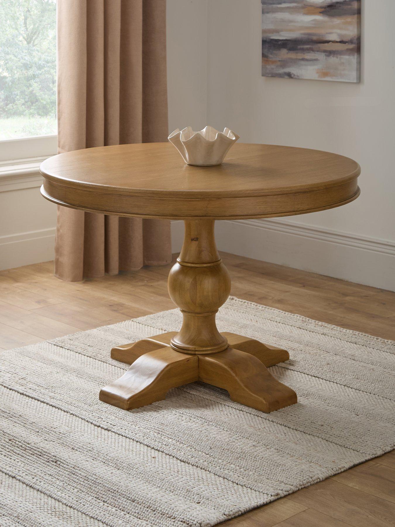 The Very Collection Camille 110cm Solid Wood Pedestal Dining Table