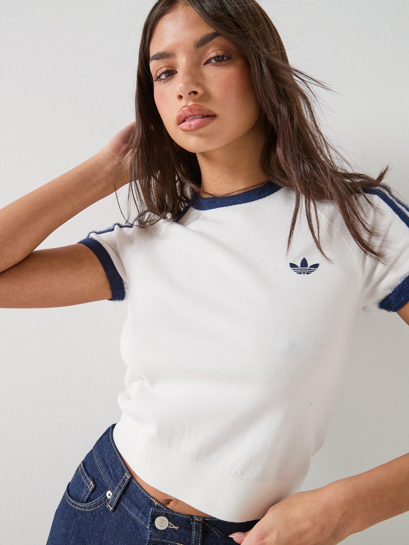 Image 6 of 6 of adidas Originals Womens Knit Tee - White