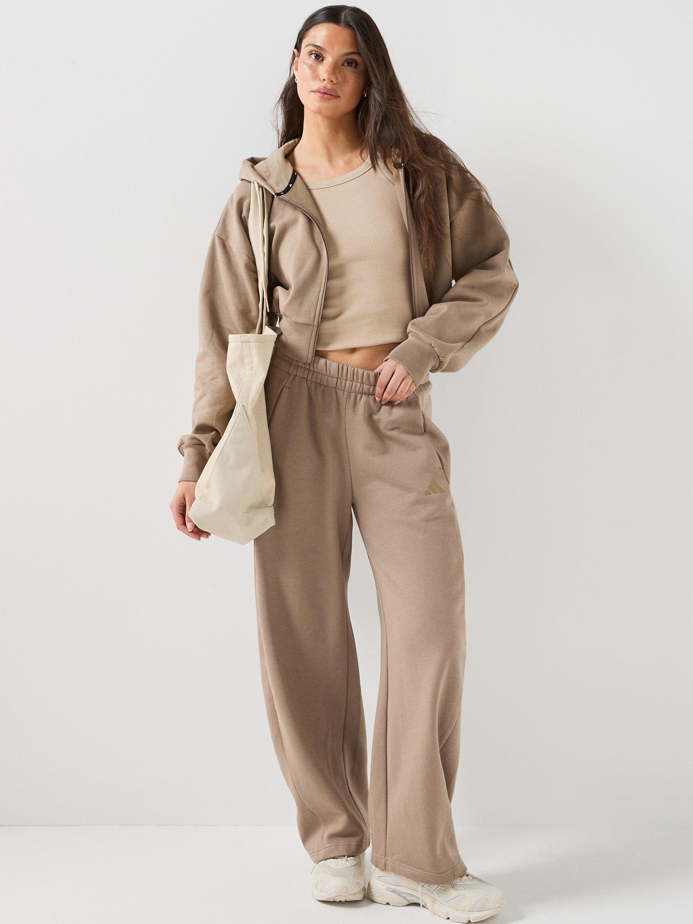 Image 3 of 6 of adidas Sportswear Womens Essentials Fleece Barrel Pants - Beige