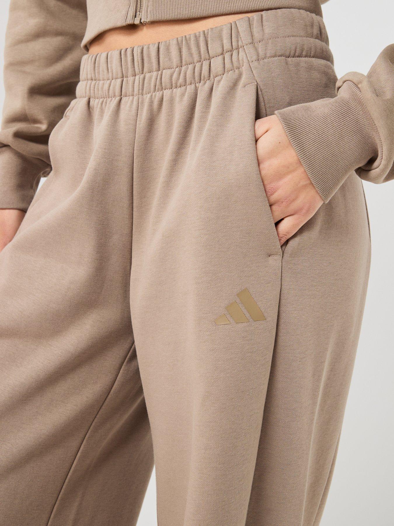 Image 4 of 6 of adidas Sportswear Womens Essentials Fleece Barrel Pants - Beige