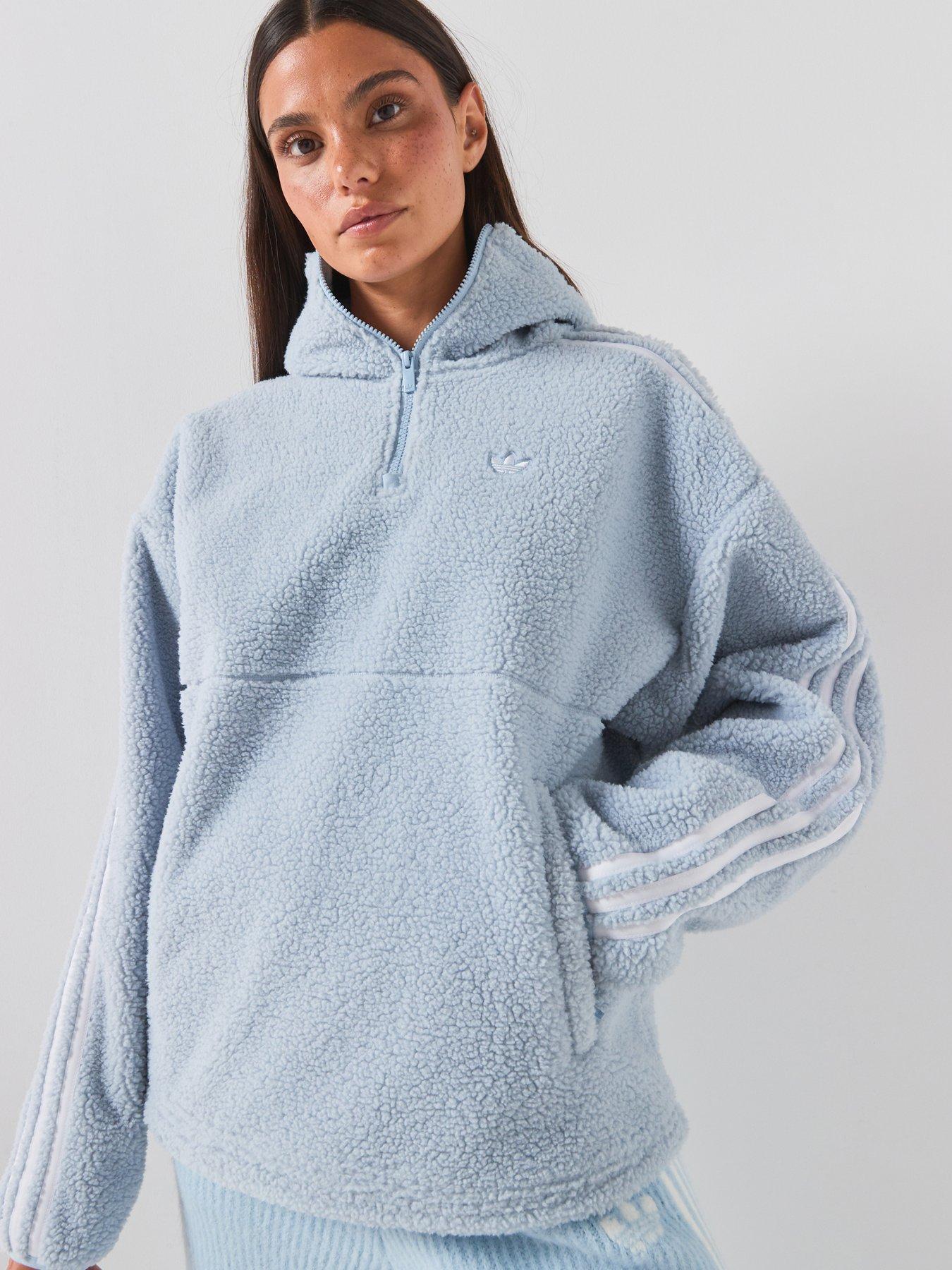 adidas Originals Womens Hooded Fleece Jacket - Blue