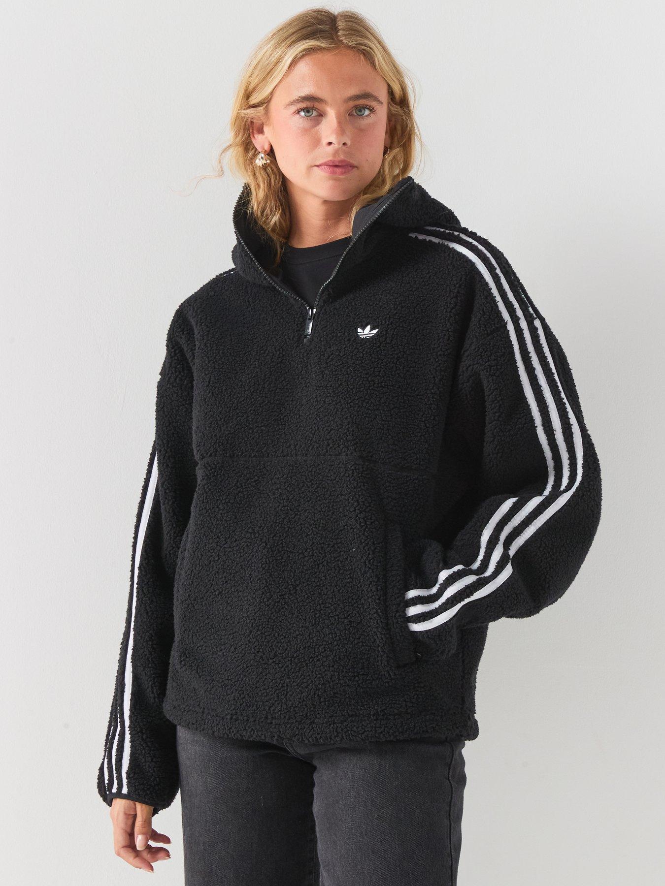 adidas Originals Womens Hooded Fleece Jacket - Black