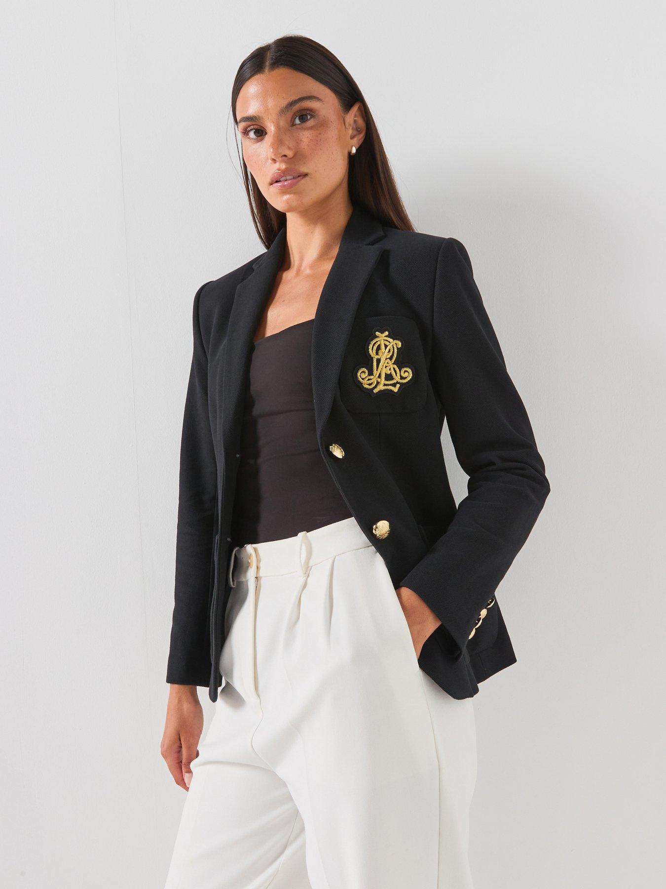 Lauren by Ralph Lauren Bullion Jacquard Blazer - Black