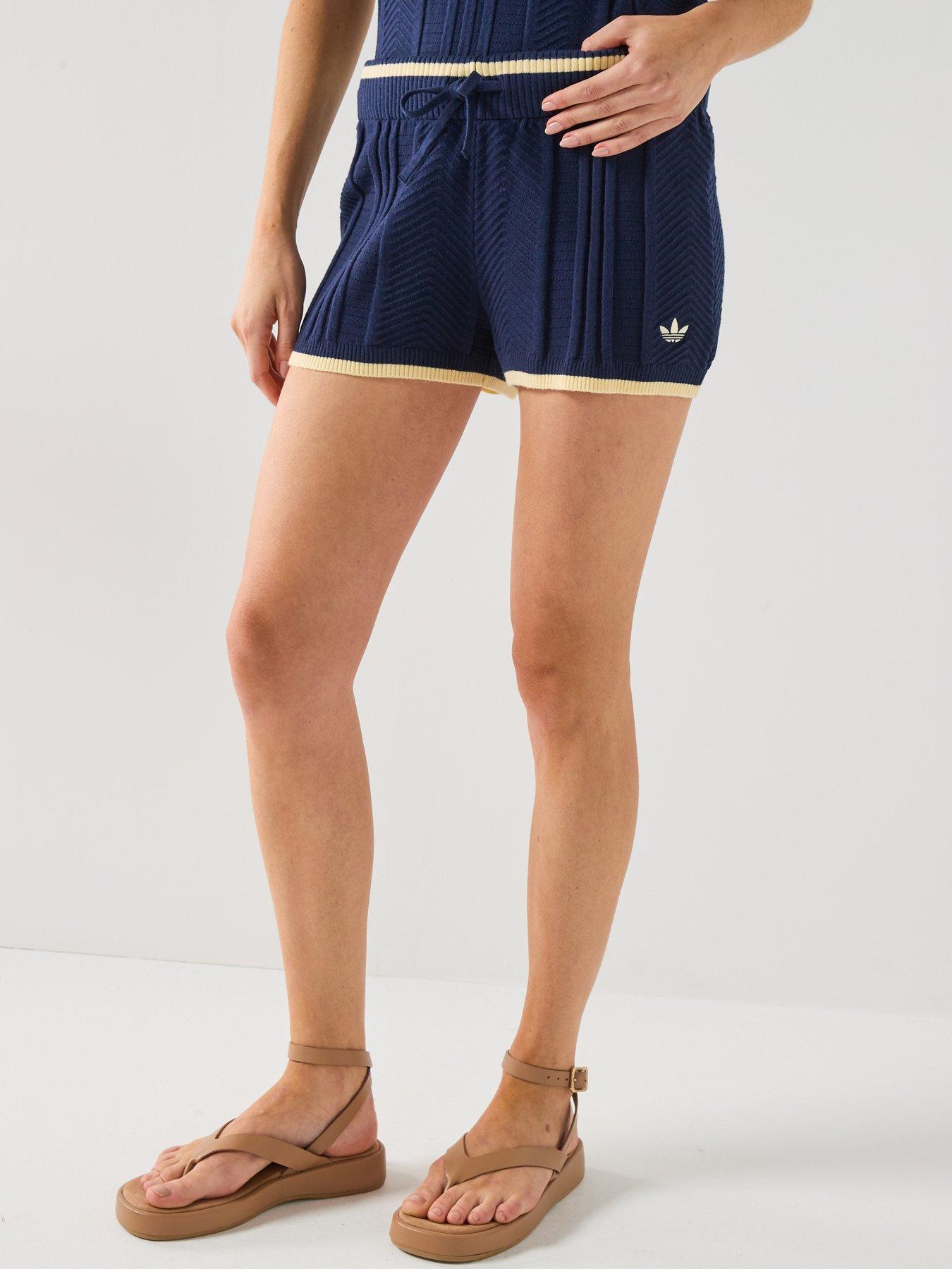 adidas Originals Womens Cable Knit Shorts - Blue