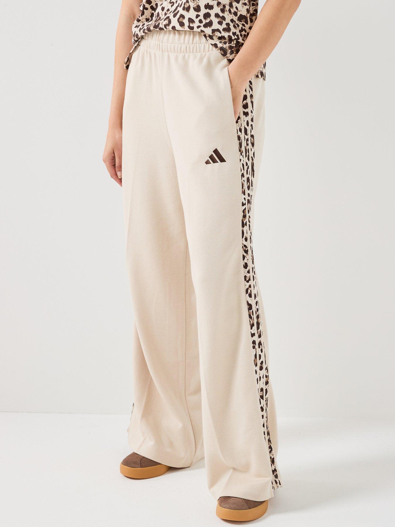 adidas Sportswear Women's Seasonal Essentials Animal Print 3-Stripes Joggers - Beige