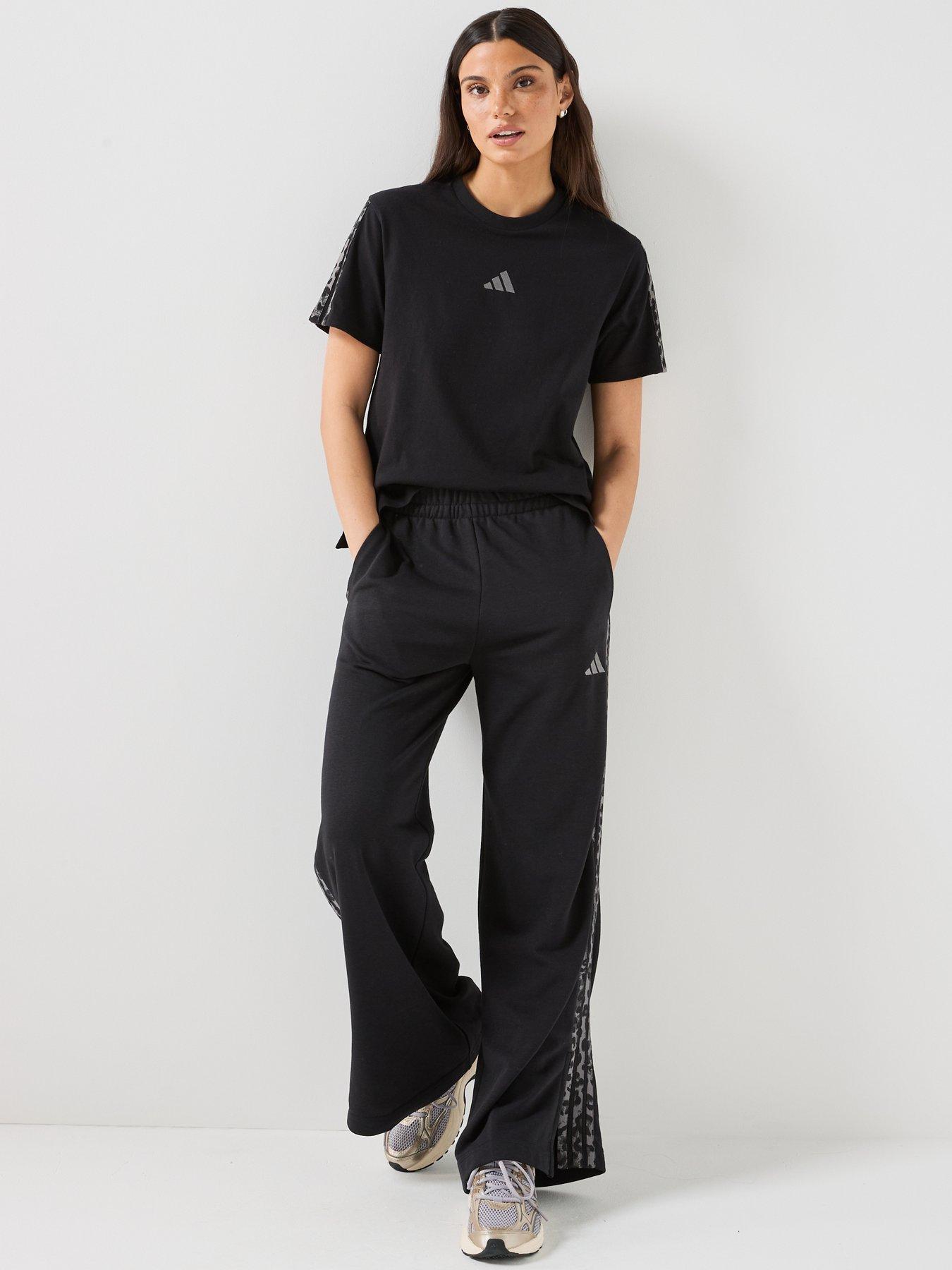 Image 6 of 6 of adidas Sportswear Womens Essentials Animal Print 3-Stripes T-Shirt - Black