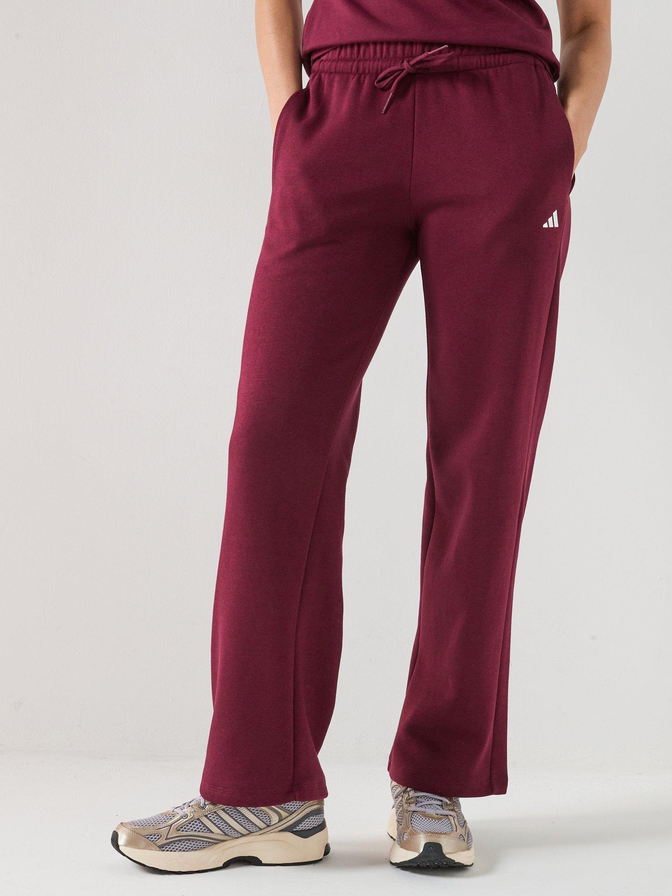 Image 1 of 6 of adidas Sportswear Womens Essentials Feelcozy Open-hem Pants - Red